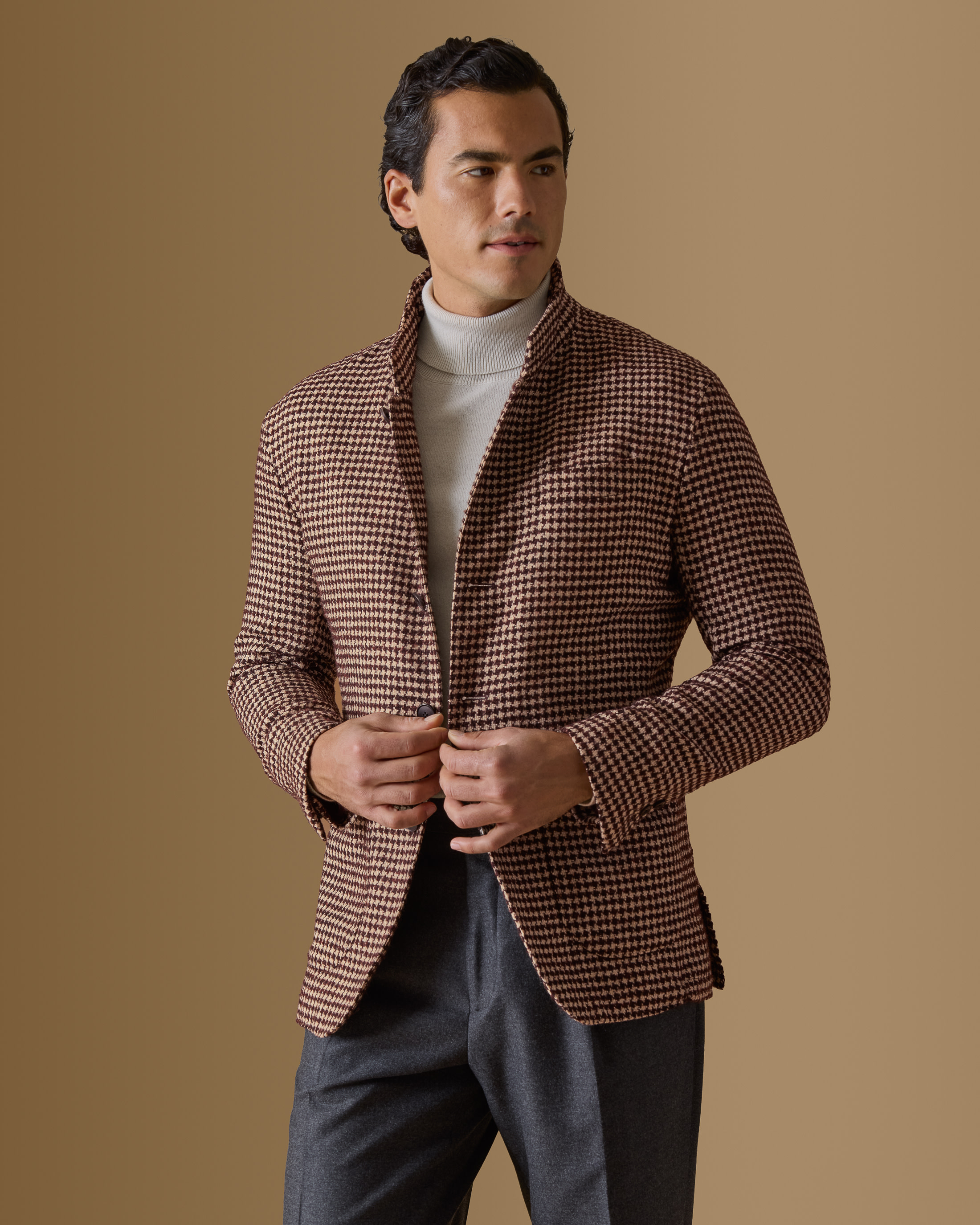 Maroon-Wool-Alpaca-Lightweight-Nehru-Jacket-MJ0773-custom-jackets, view 3 - Atelier Munro