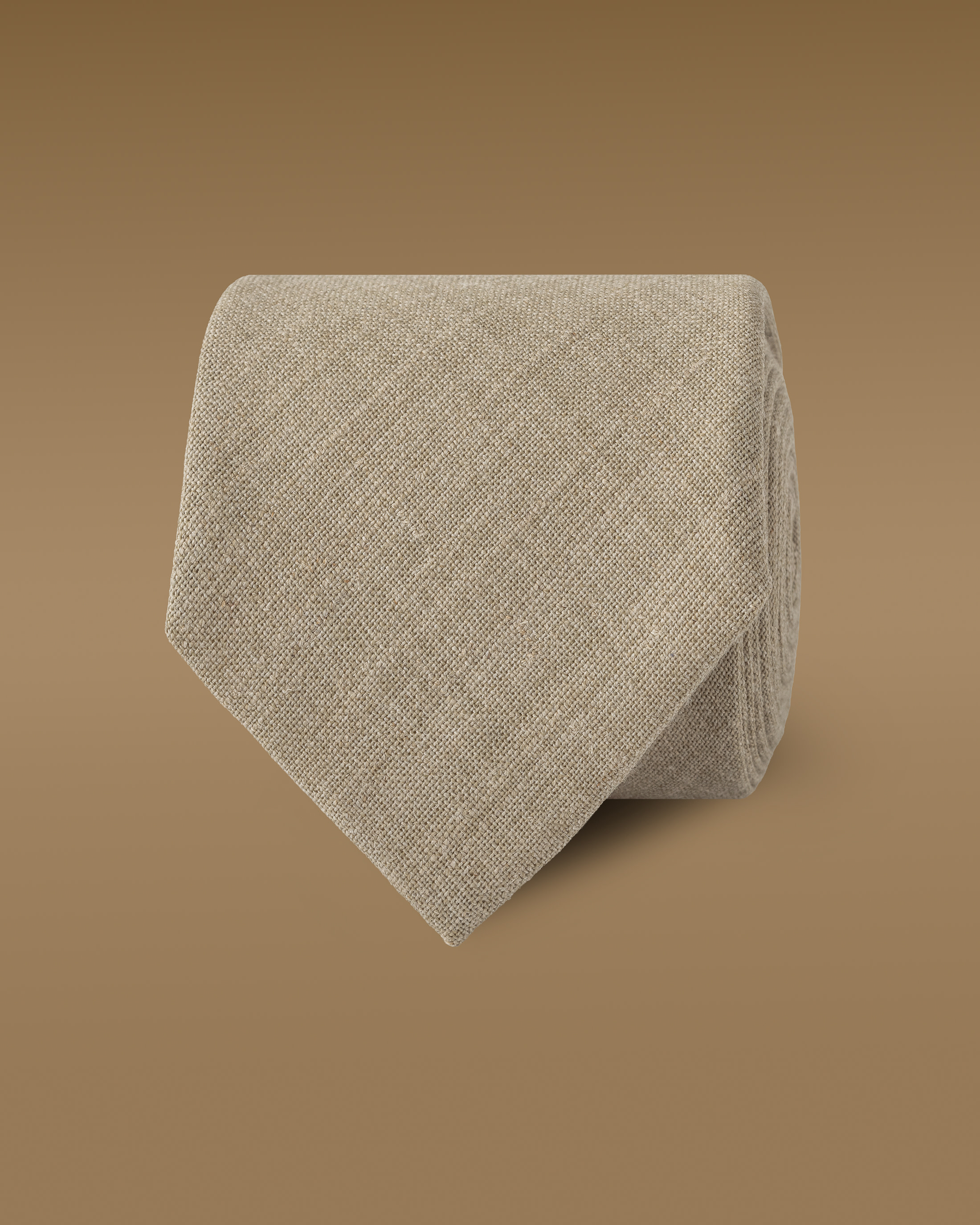 Light-Taupe-Wool-Linen-Tie-MEV048-custom-ties, view 0 - Atelier Munro