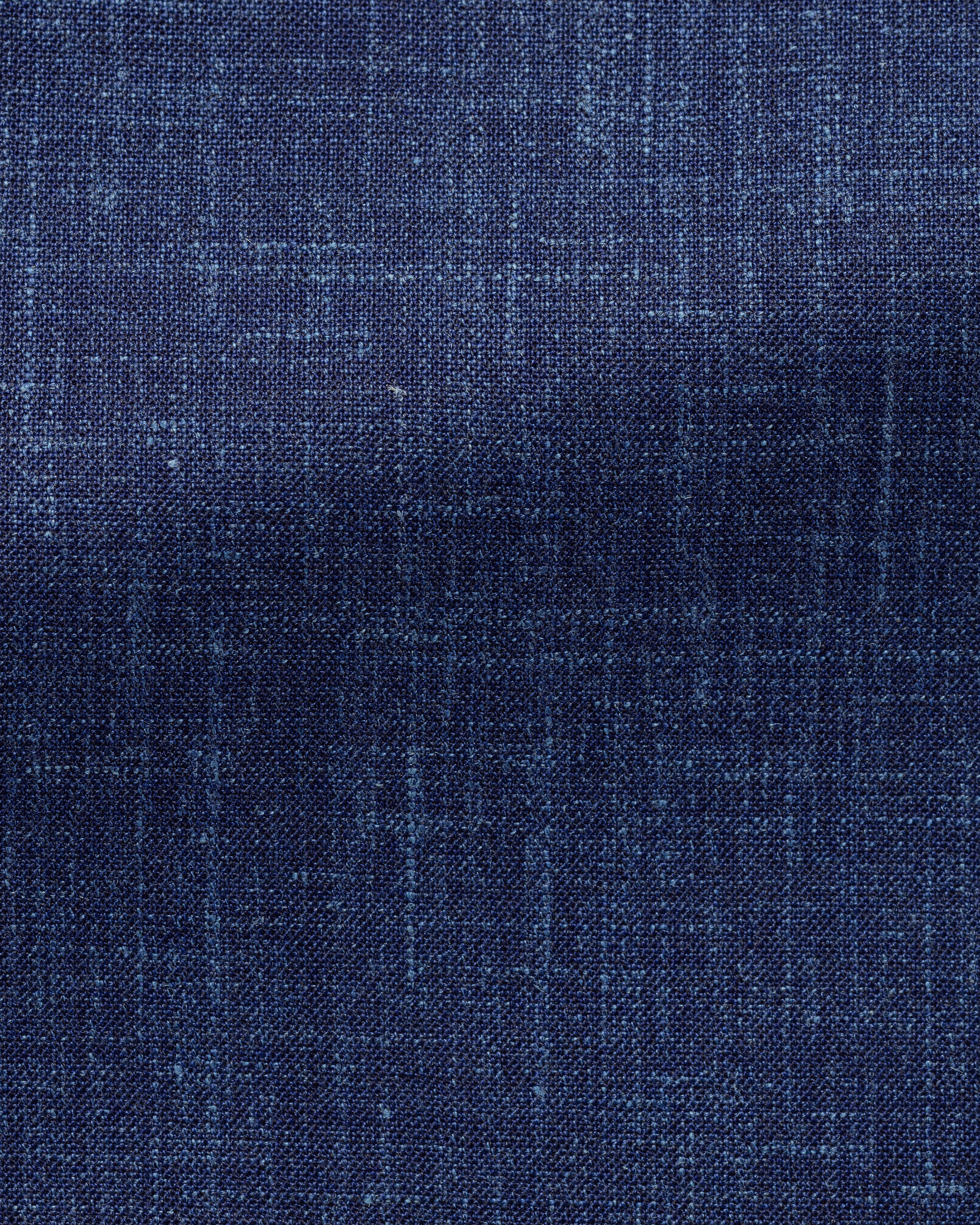 Royal-Blue-Wool-Silk-Linen-Tie-MEV063-custom-ties, view 1 - Atelier Munro