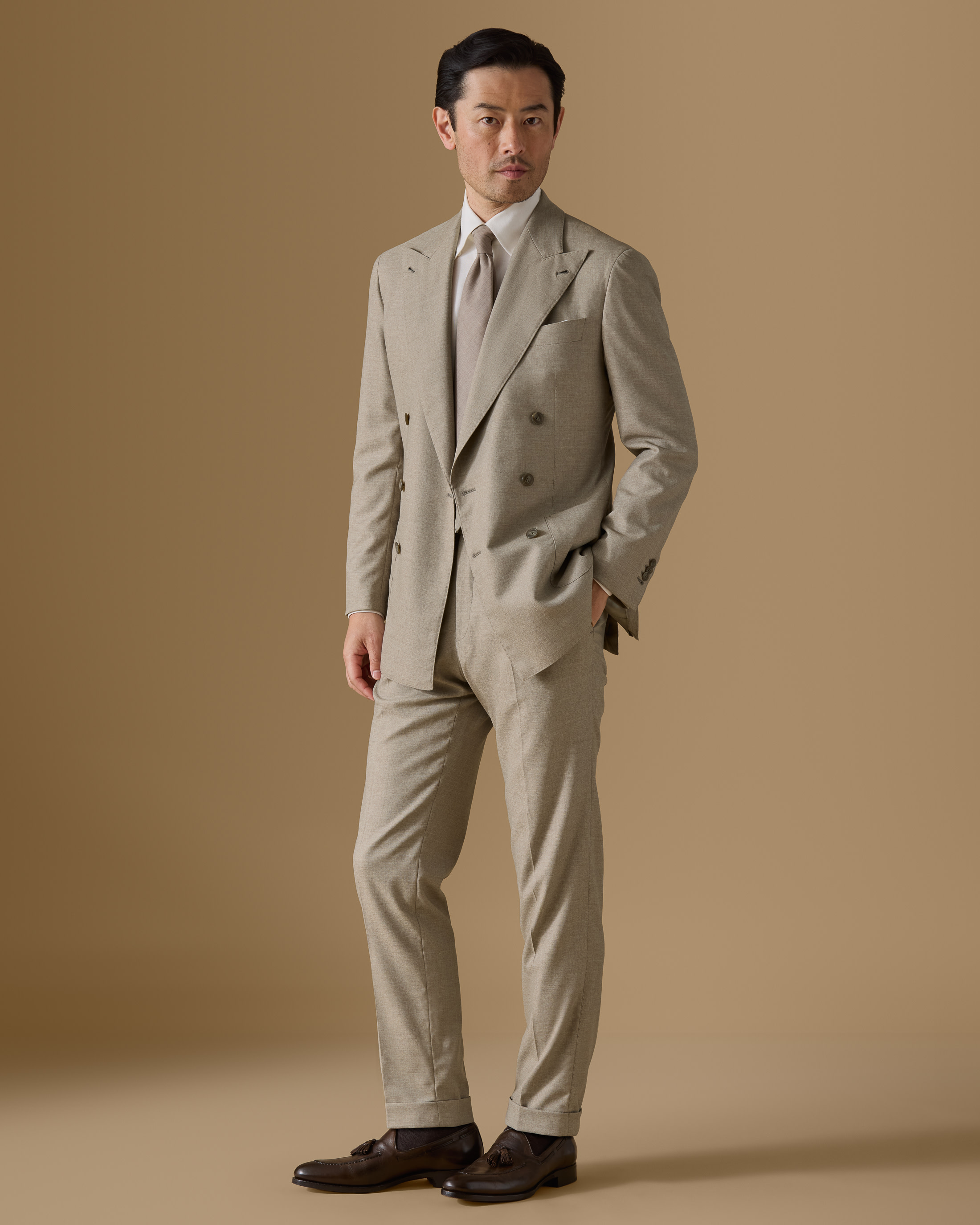 Light-Beige-Stretch-Wool-Blend-Twill-Suit-EF044-custom-suits, view 0 - Atelier Munro