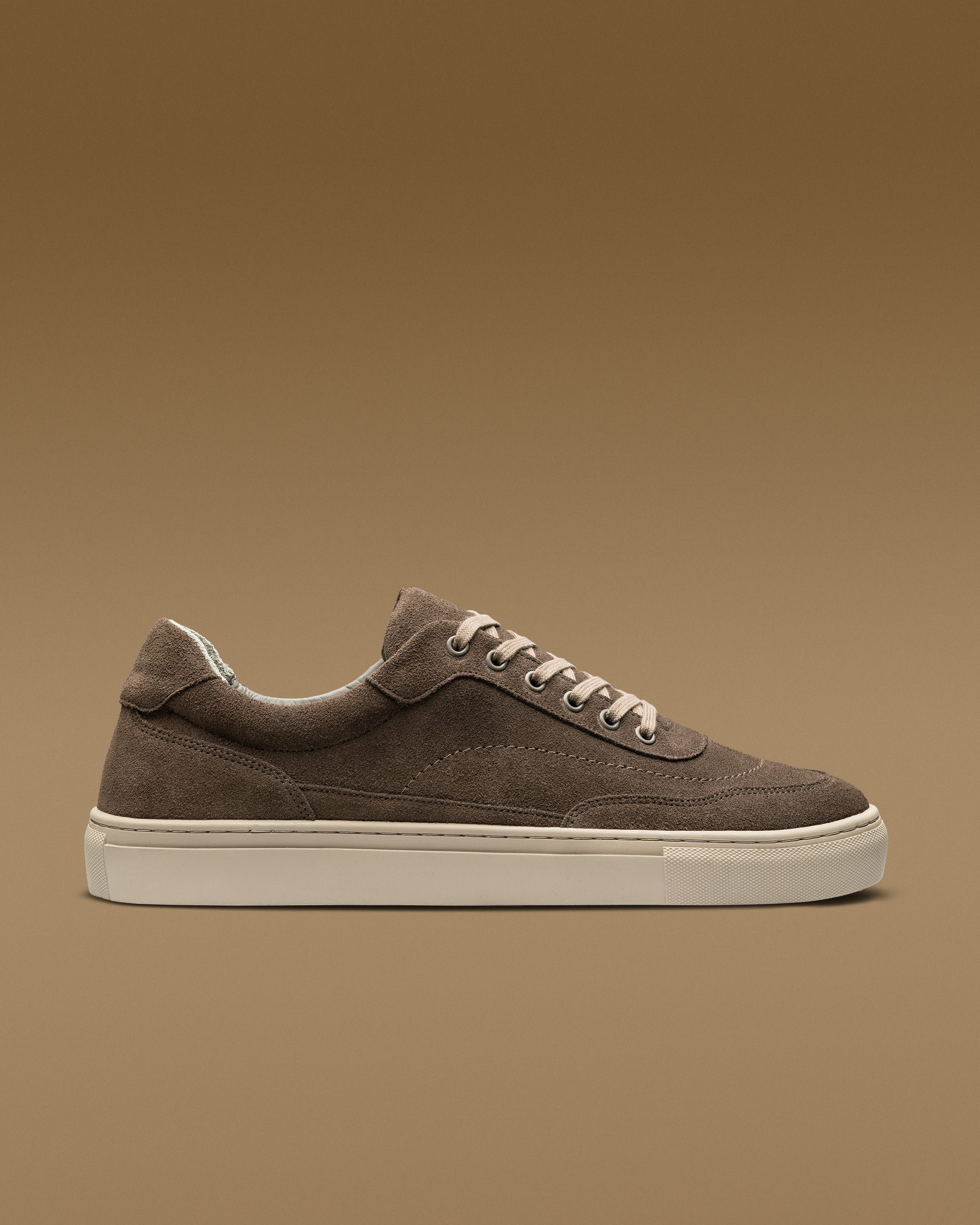 Taupe-Suede-Low-Top-Sneaker-SUE15-custom-shoes-sneaker, view 0 - Atelier Munro