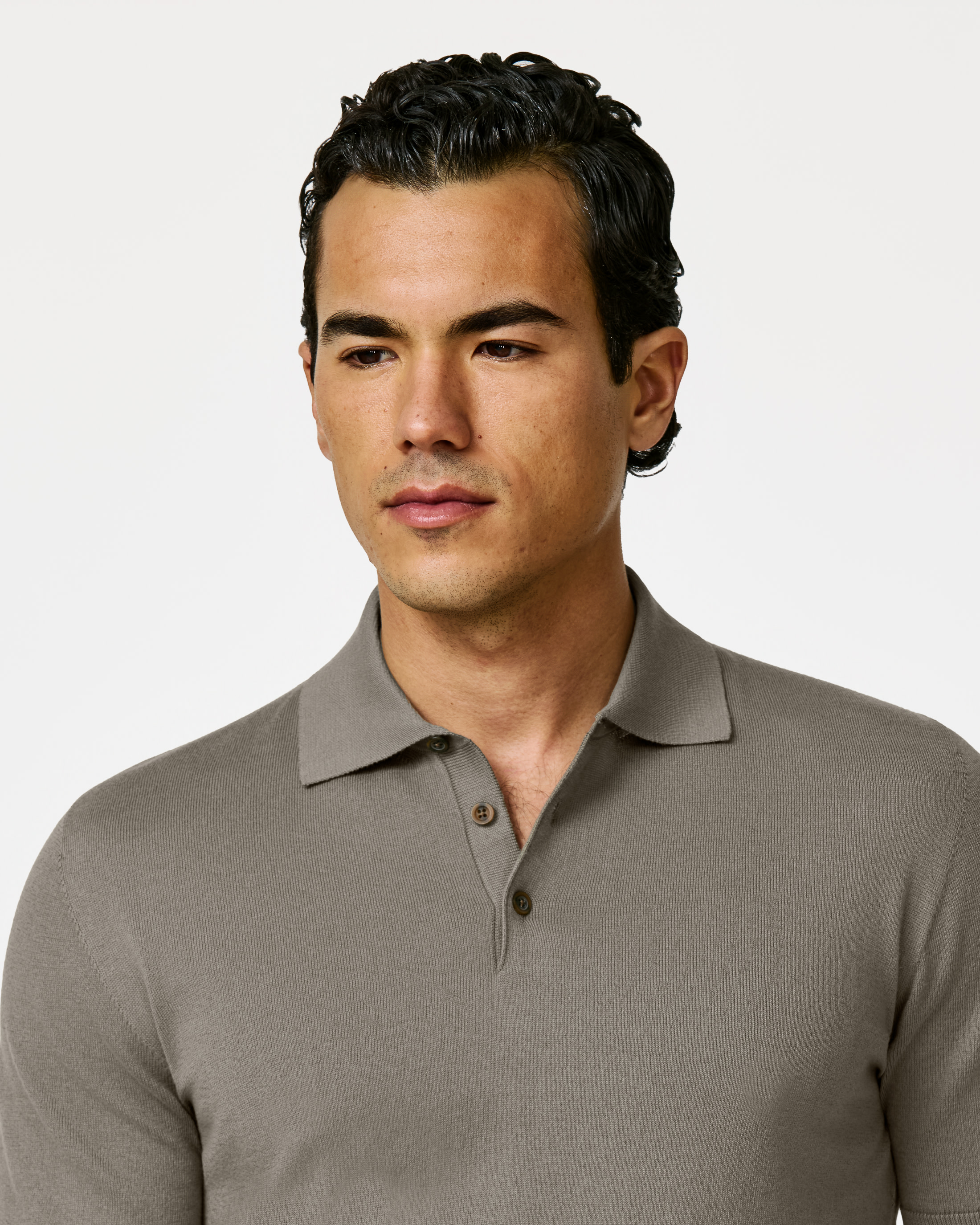 Style-MKC1243-olive-cotton-custom-knitwear, view 1 - Atelier Munro