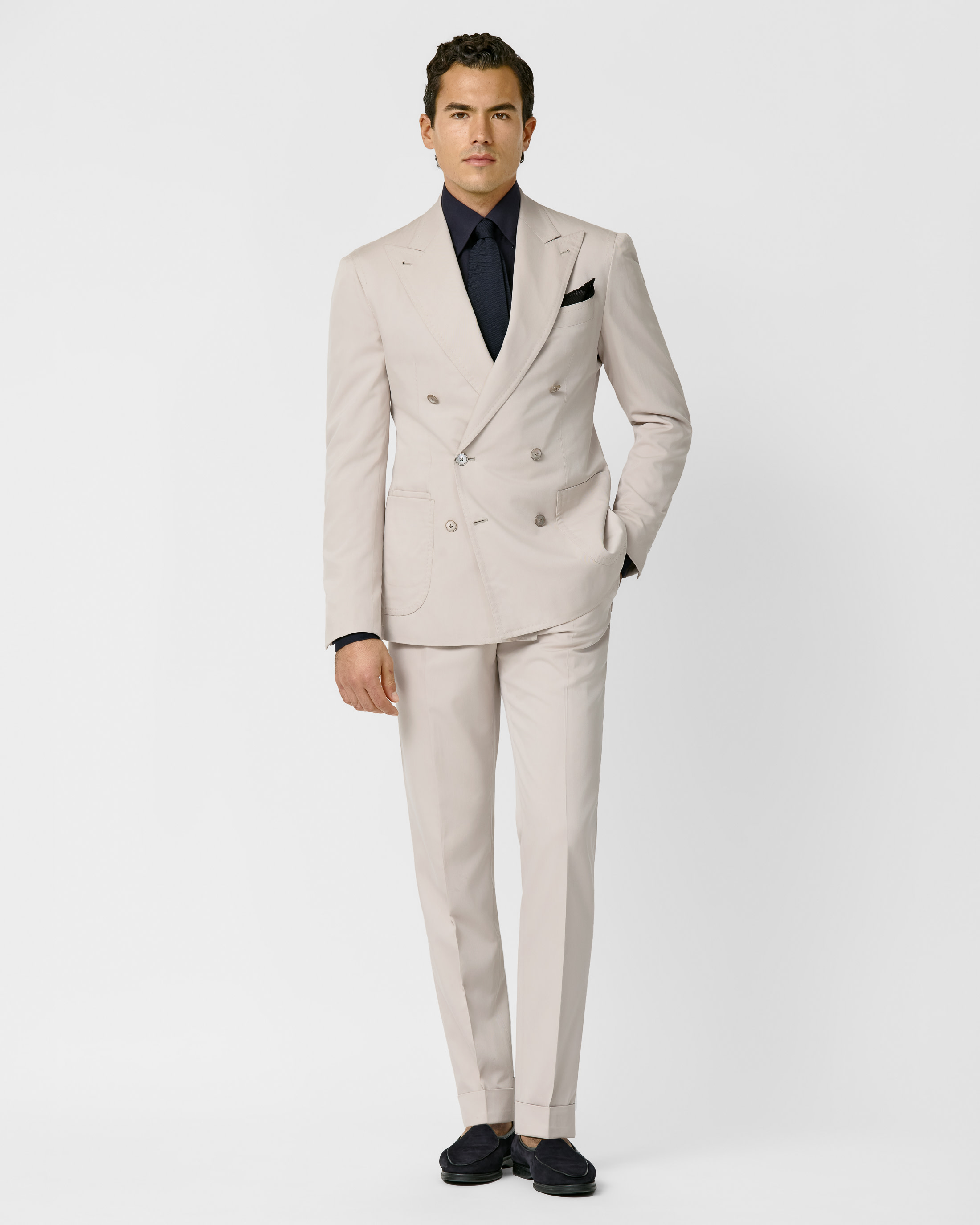 Ecru-Silk-Suit-MS0956-custom-luxury-suits, view 1 - Atelier Munro
