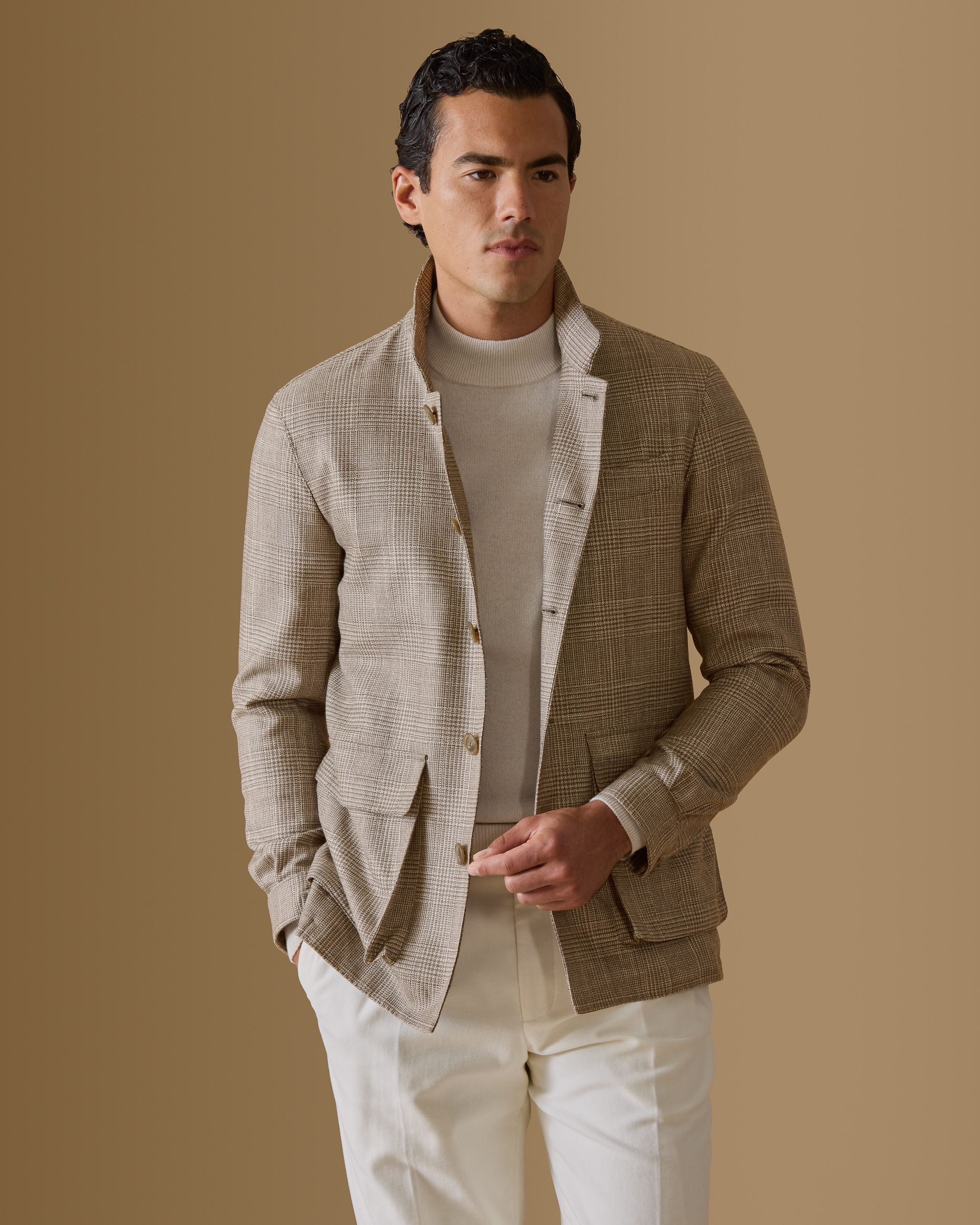 Ivory-Wool-Silk-Cashmere-Lightweight-Nehru-Jacket-MJ0766-custom-jackets, view 3 - Atelier Munro