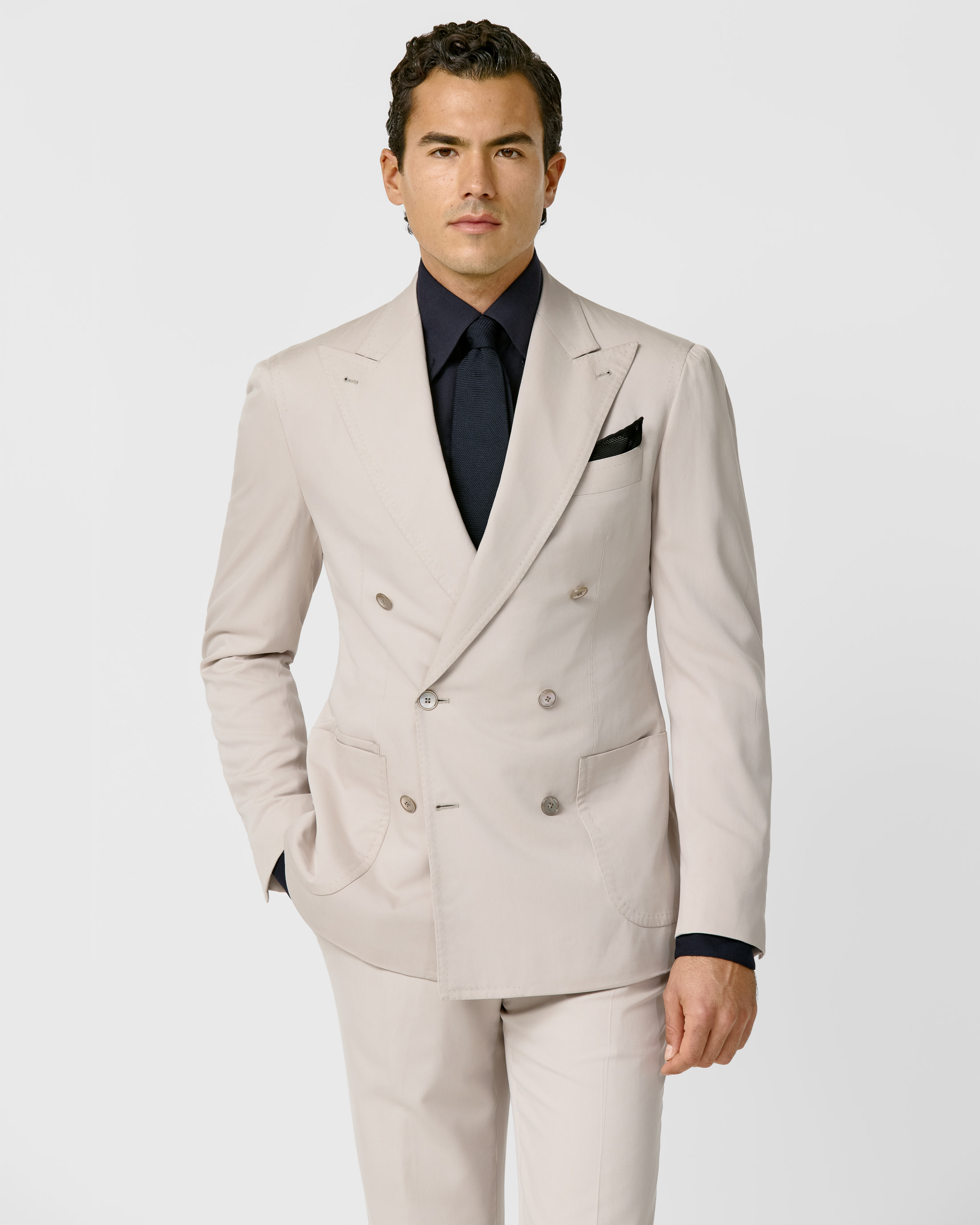 Ecru-Silk-Suit-MS0956-custom-luxury-suits, view 2 - Atelier Munro