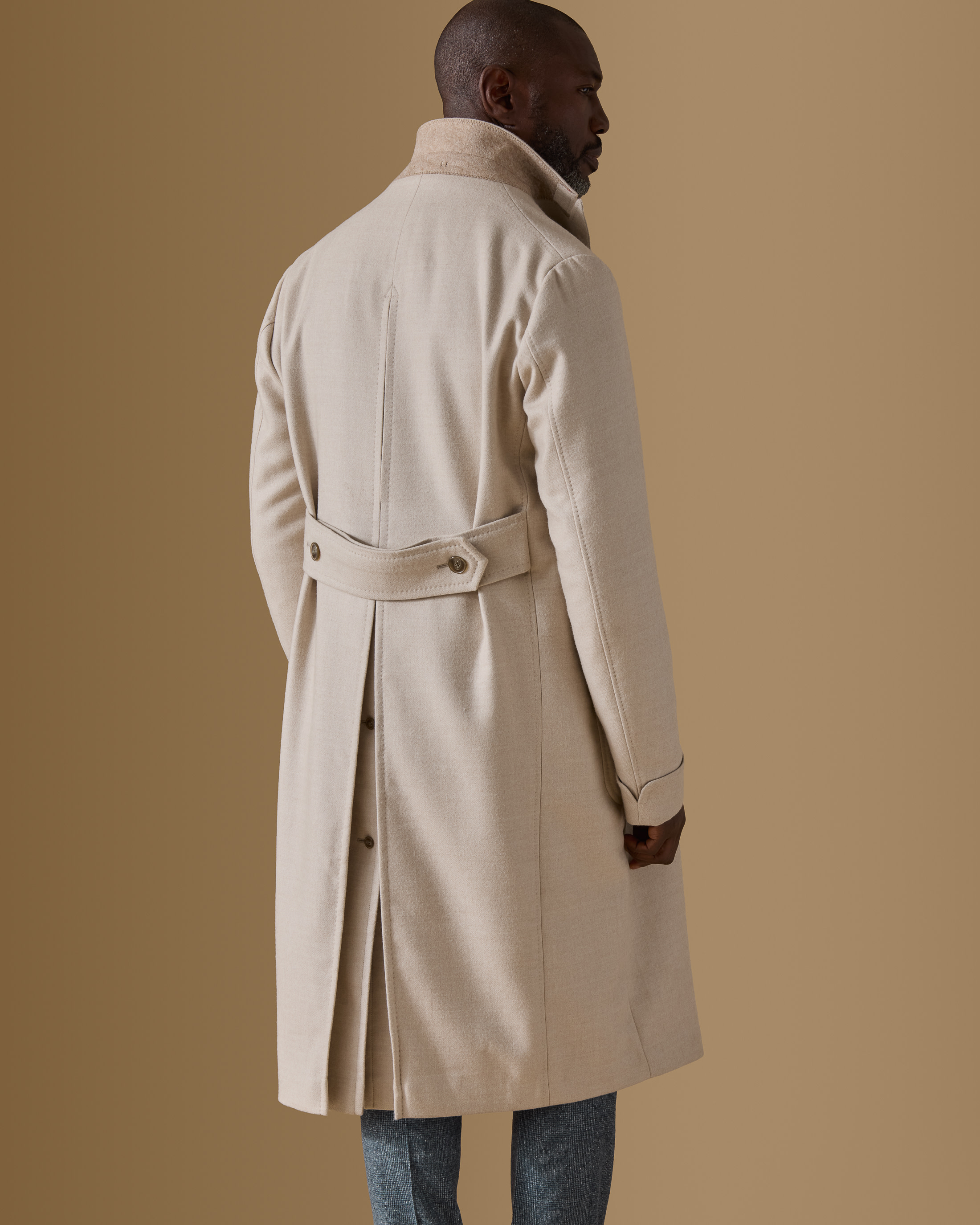 Ivory-Double-Faced-Wool-Silk-Martingale-Overcoat-MC0080-custom-outerwear, view 2 - Atelier Munro