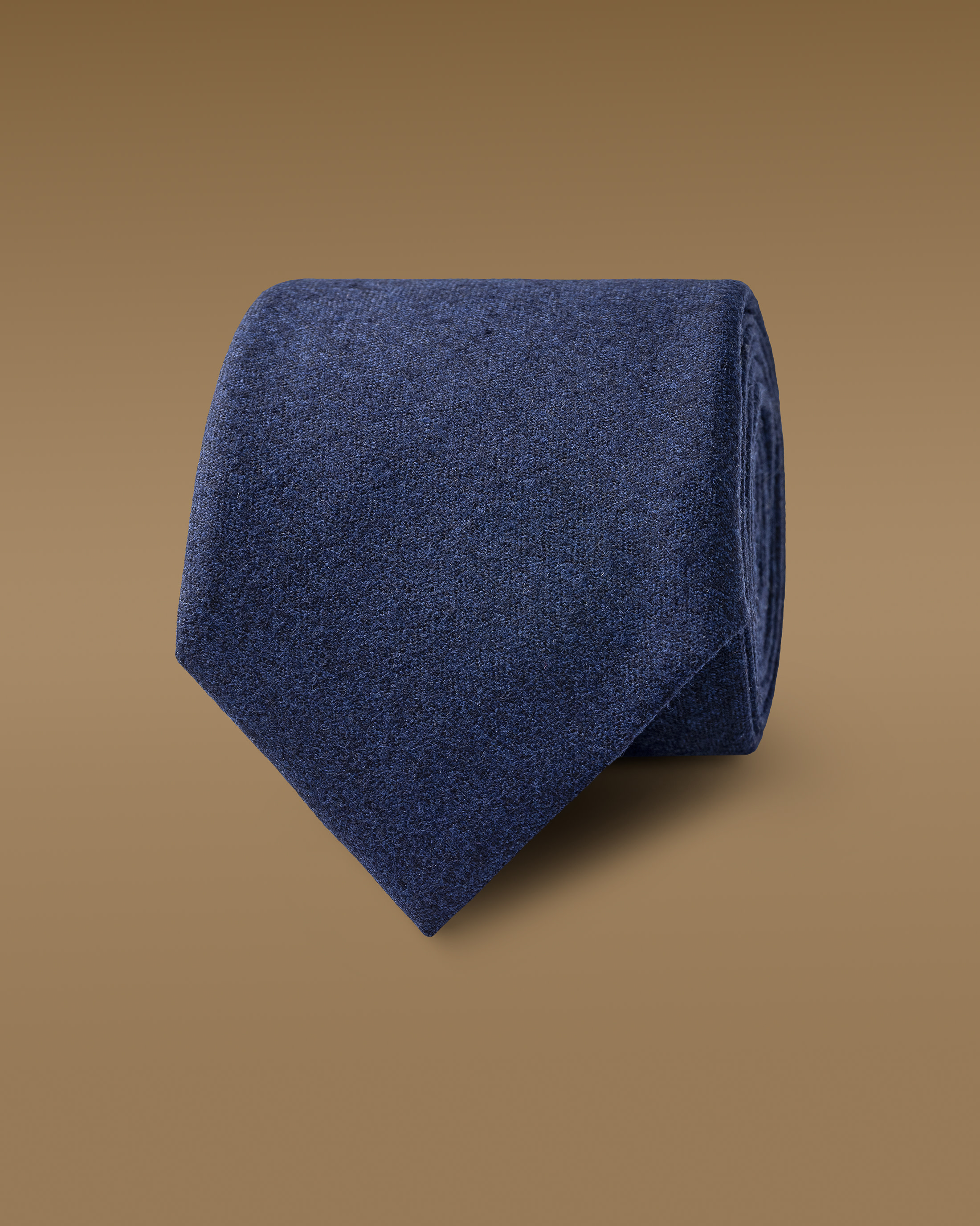 Dark-Blue-S120-Wool-Flannel-Tie-FLS12002-custom-ties, view 0 - Atelier Munro