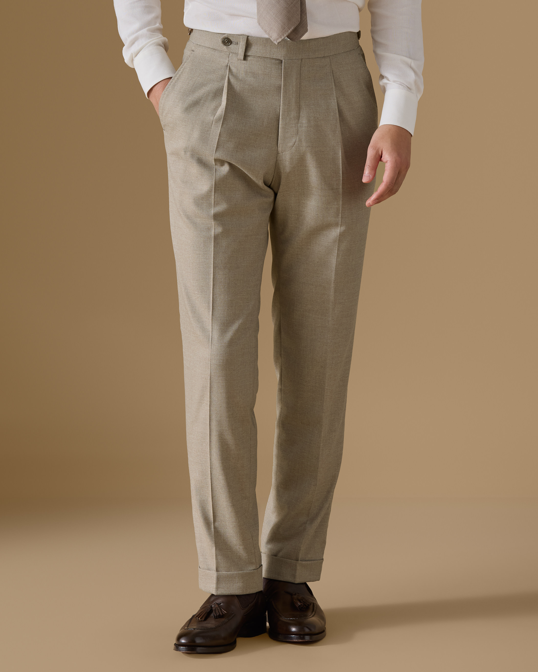 Light-Beige-Stretch-Wool-Blend-Twill-Suit-EF044-custom-suits, view 2 - Atelier Munro
