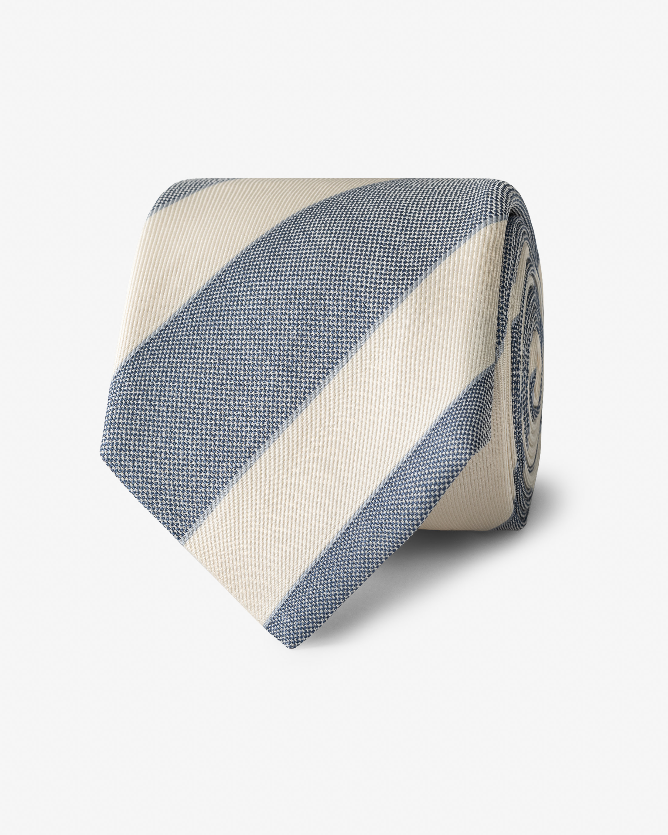Cobalt-Stripe-Cotton-Silk-Basketweave-Tie-TLE838-custom-ties, view 0 - Atelier Munro