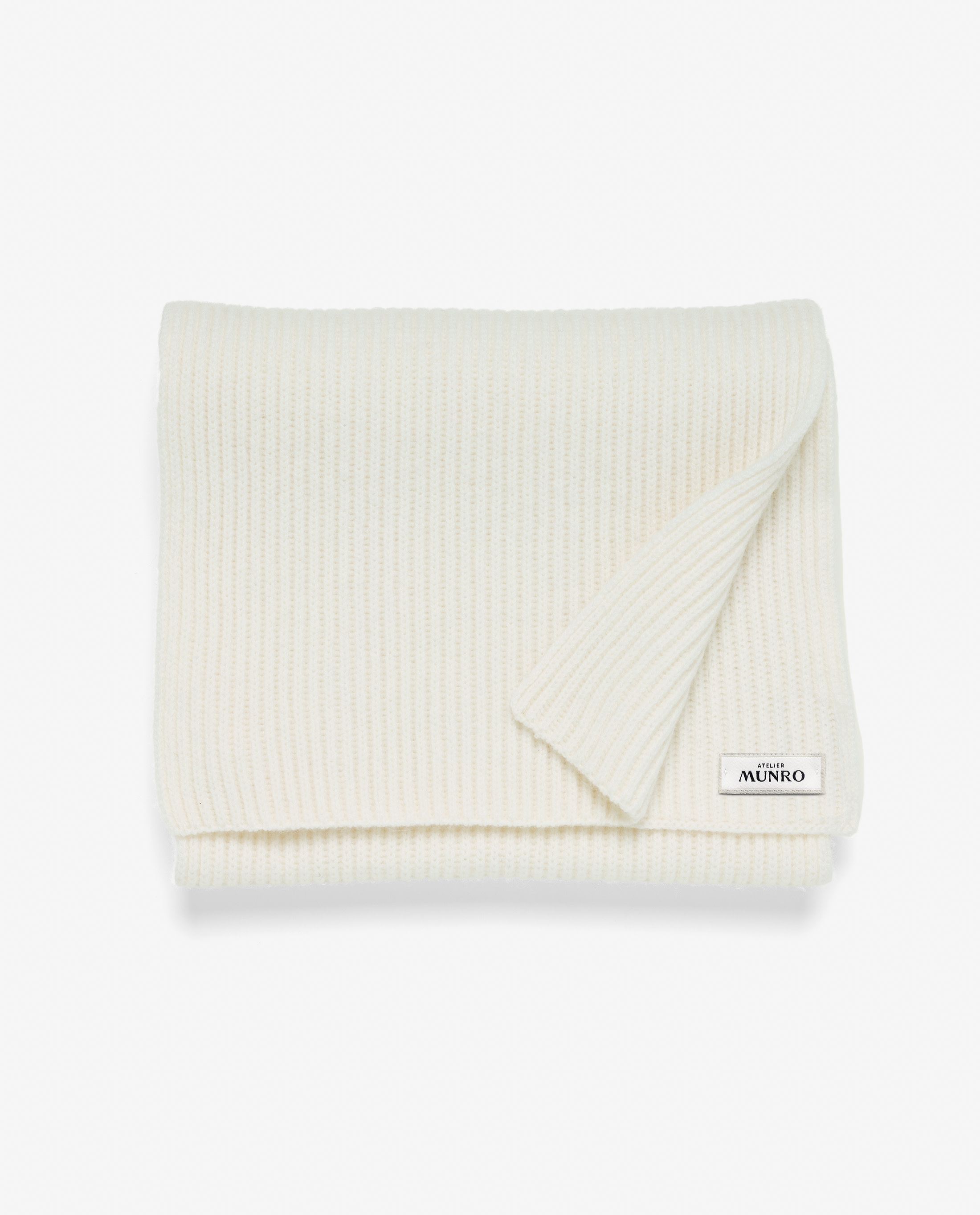 Off-white-cashmere-scarf-MKC1042-custom-scarfs, view 0 - Atelier Munro