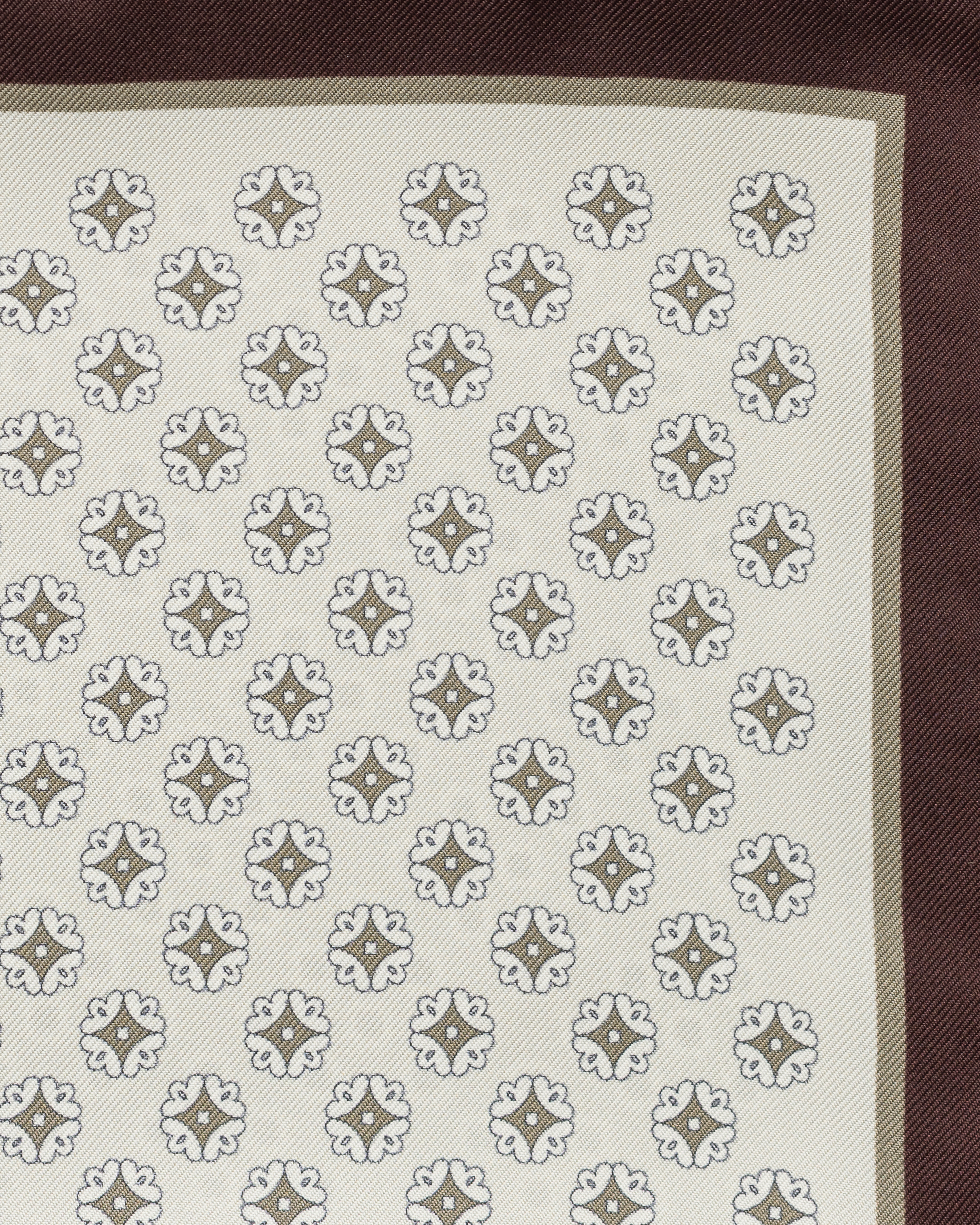 Greige-Taupe-Floral-Print-Silk-Pocket-Square-PLE624-custom-pocket-squares, view 1 - Atelier Munro