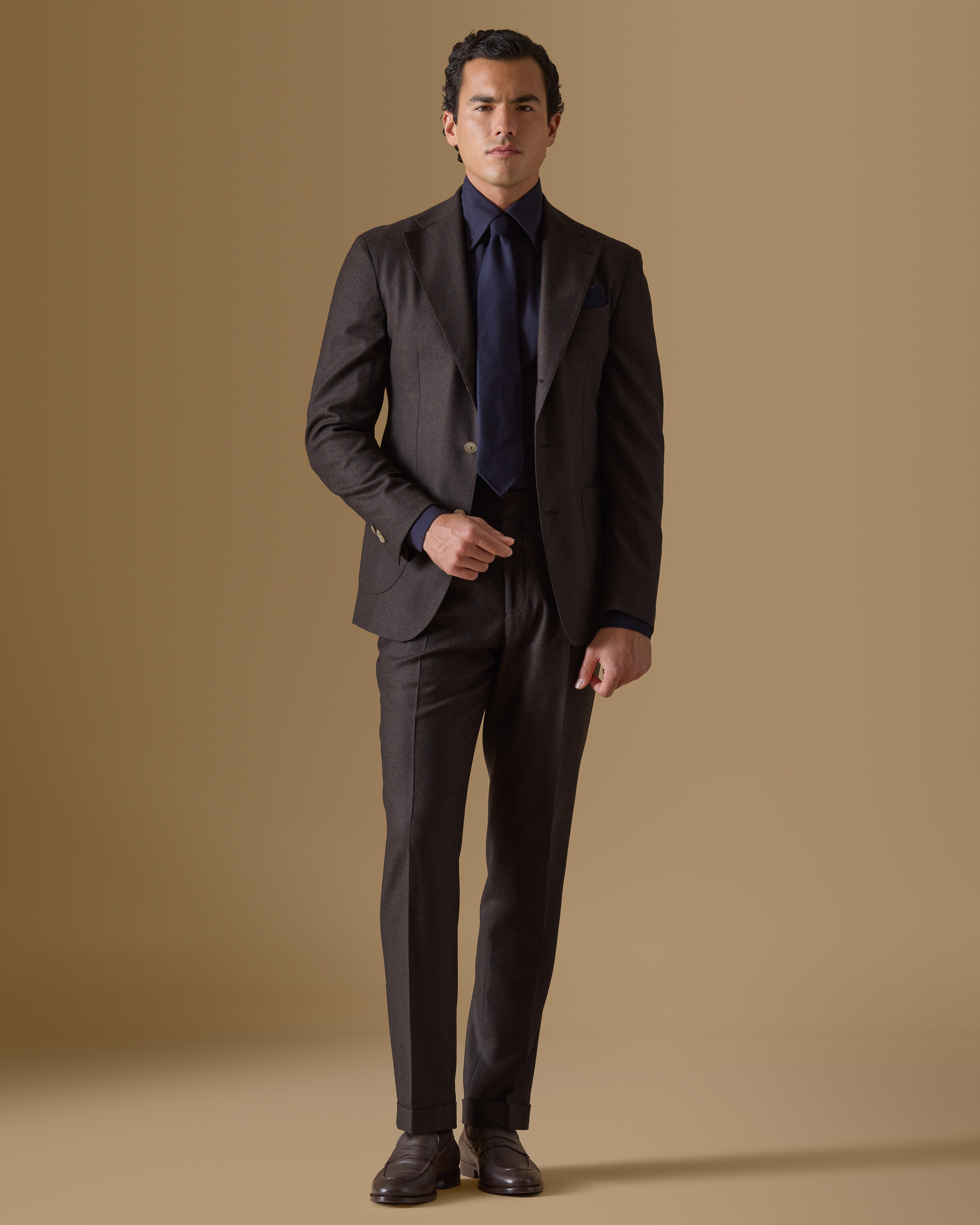 Chocolate-Brown-Stretch-Wool-Suit-MS0995-custom-suits, view 1 - Atelier Munro