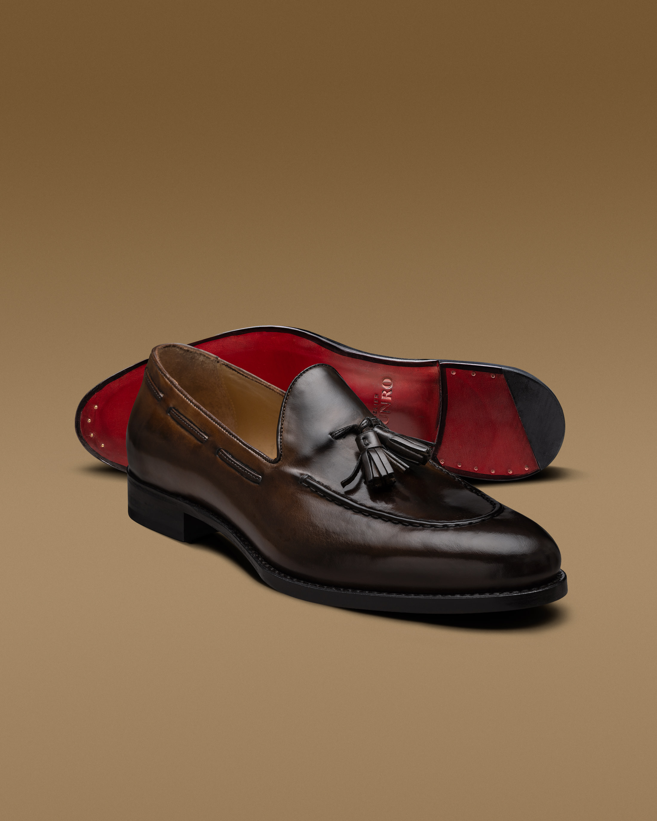 Dark-Brown-Hand-painted-Nubuck-Tassel-Loafer-NBK04-custom-shoes-premium-goodyear, view 1 - Atelier Munro