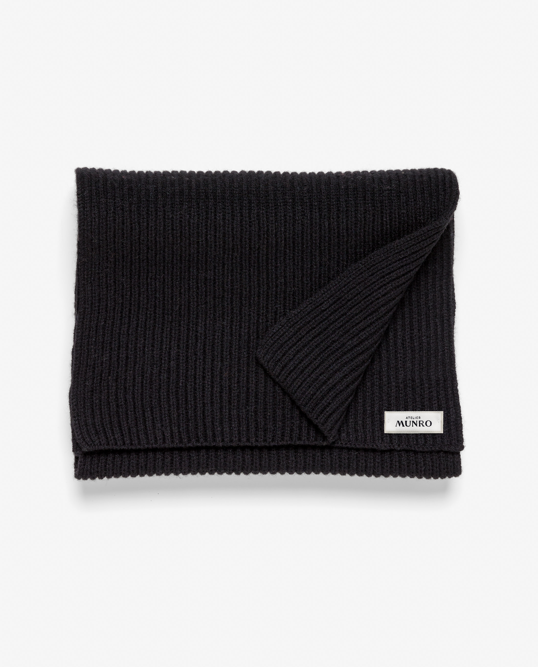 Black-cashmere-scarf-MKC1036-custom-scarfs, view 0 - Atelier Munro