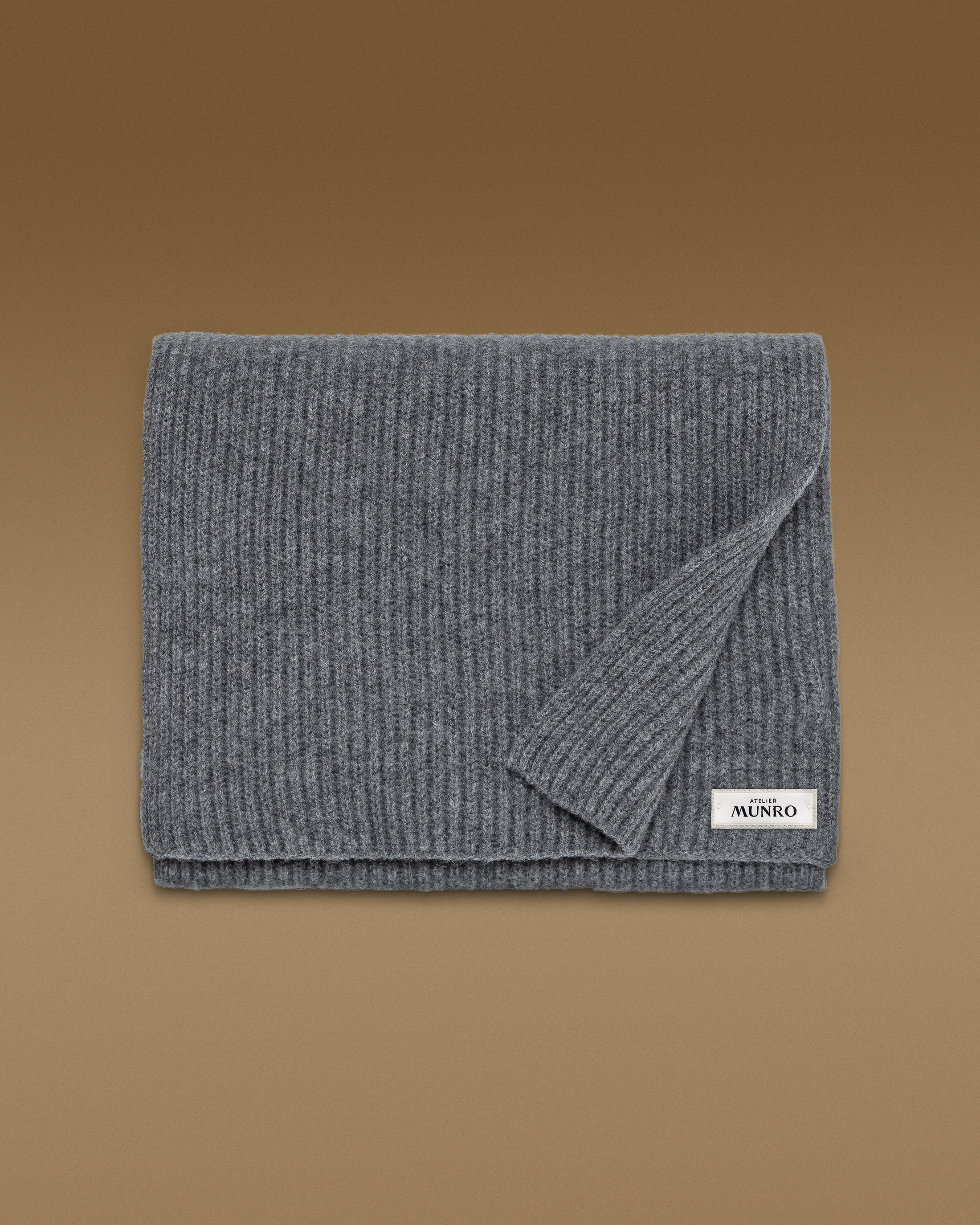 Heathered-gray-wool-cashmere-scarf-MKC1099-custom-scarfs, view 0 - Atelier Munro