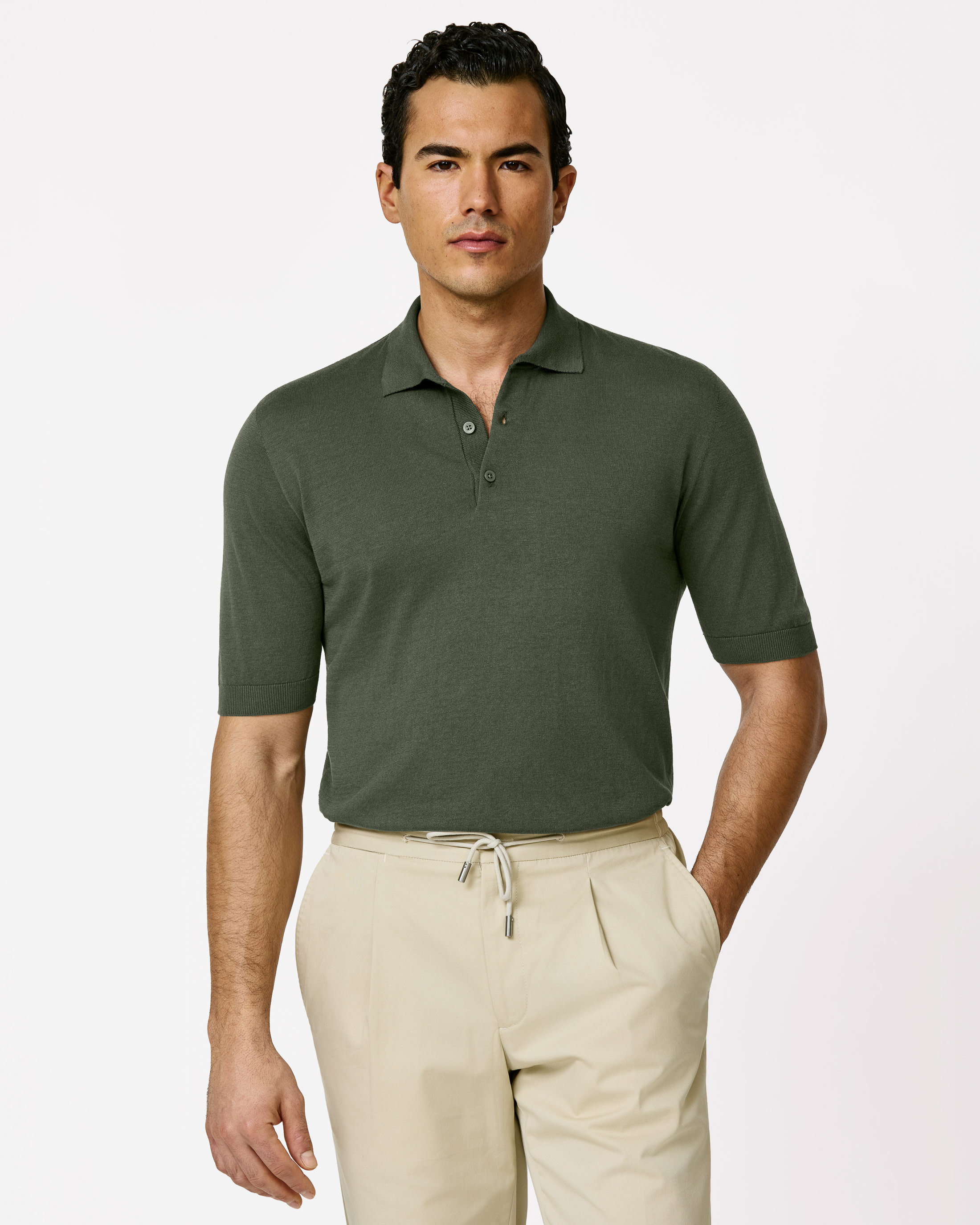 Style-MKC1272-moss-green-cotton-silk-custom-knitwear, view 0 - Atelier Munro