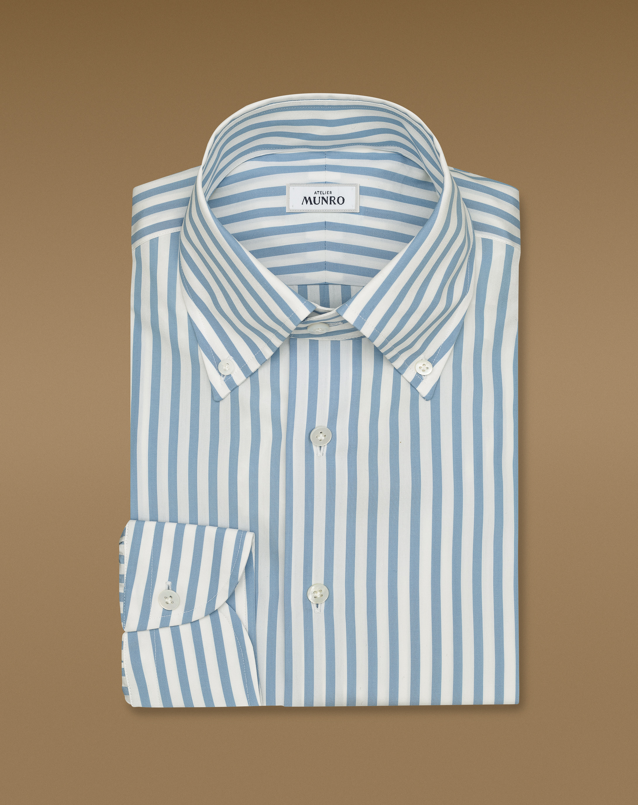 White-Striped-Cotton-Poplin-Shirt-MSHC0502-custom-shirts, view 0 - Atelier Munro