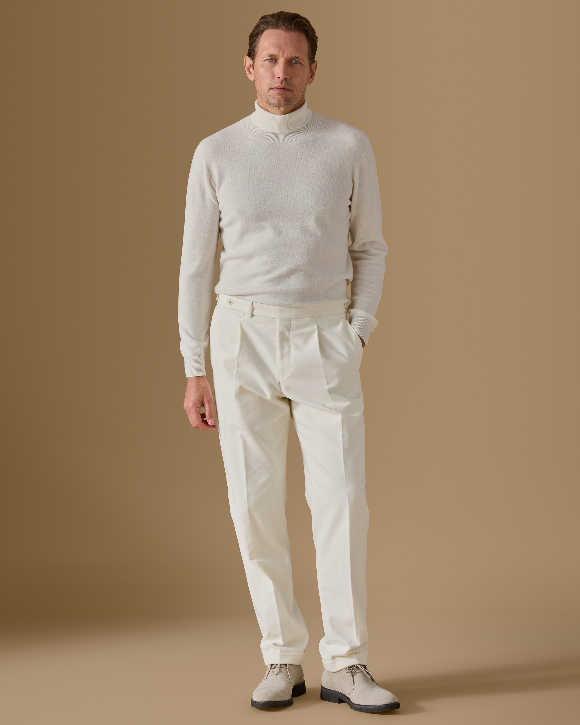 Off-White-Stretch-Cotton-Moleskin-Trousers-COT61-custom-suits, view 0 - Atelier Munro