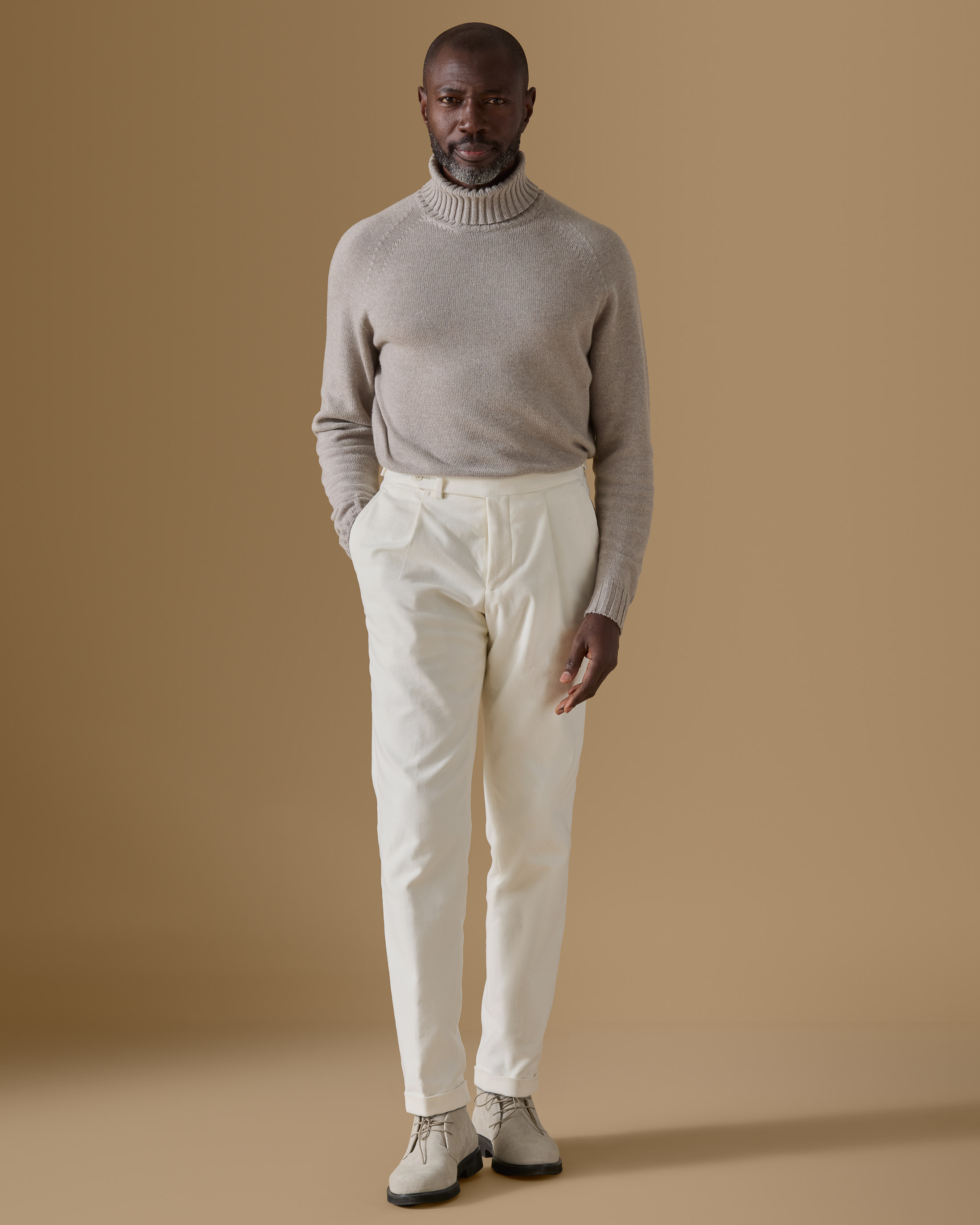 Off-White-Stretch-Cotton-Moleskin-Trousers-COT61-custom-suits, view 0 - Atelier Munro