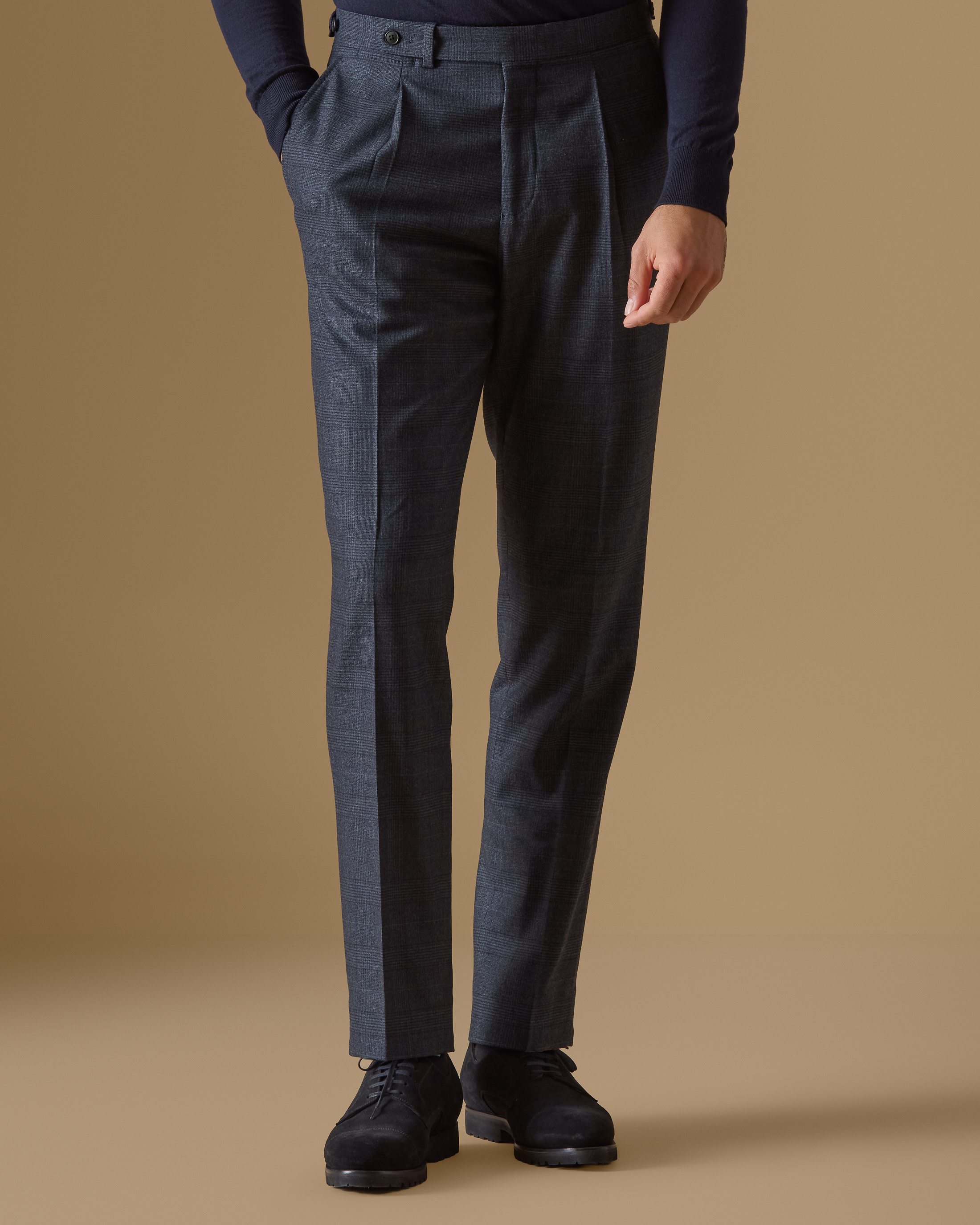 Blue-Stretch-Brushed-Wool-Lightweight-Nehru-Suit-MS1001-custom-jackets, view 2 - Atelier Munro