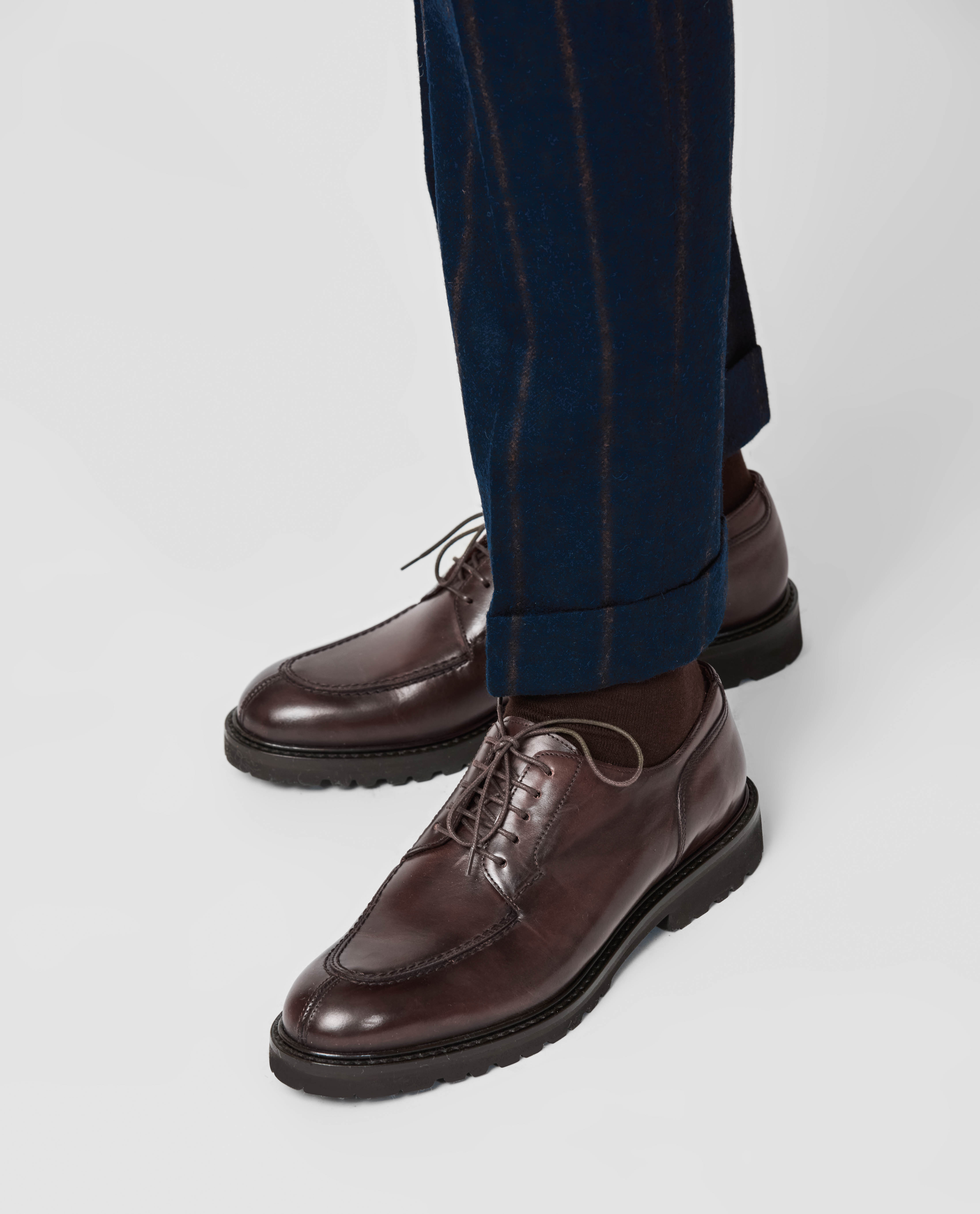 Dark-Brown-Calf-Split-Toe-Blucher-Blucher-with-split-toe-PLC02-custom-informal-shoes, view 0 - Atelier Munro