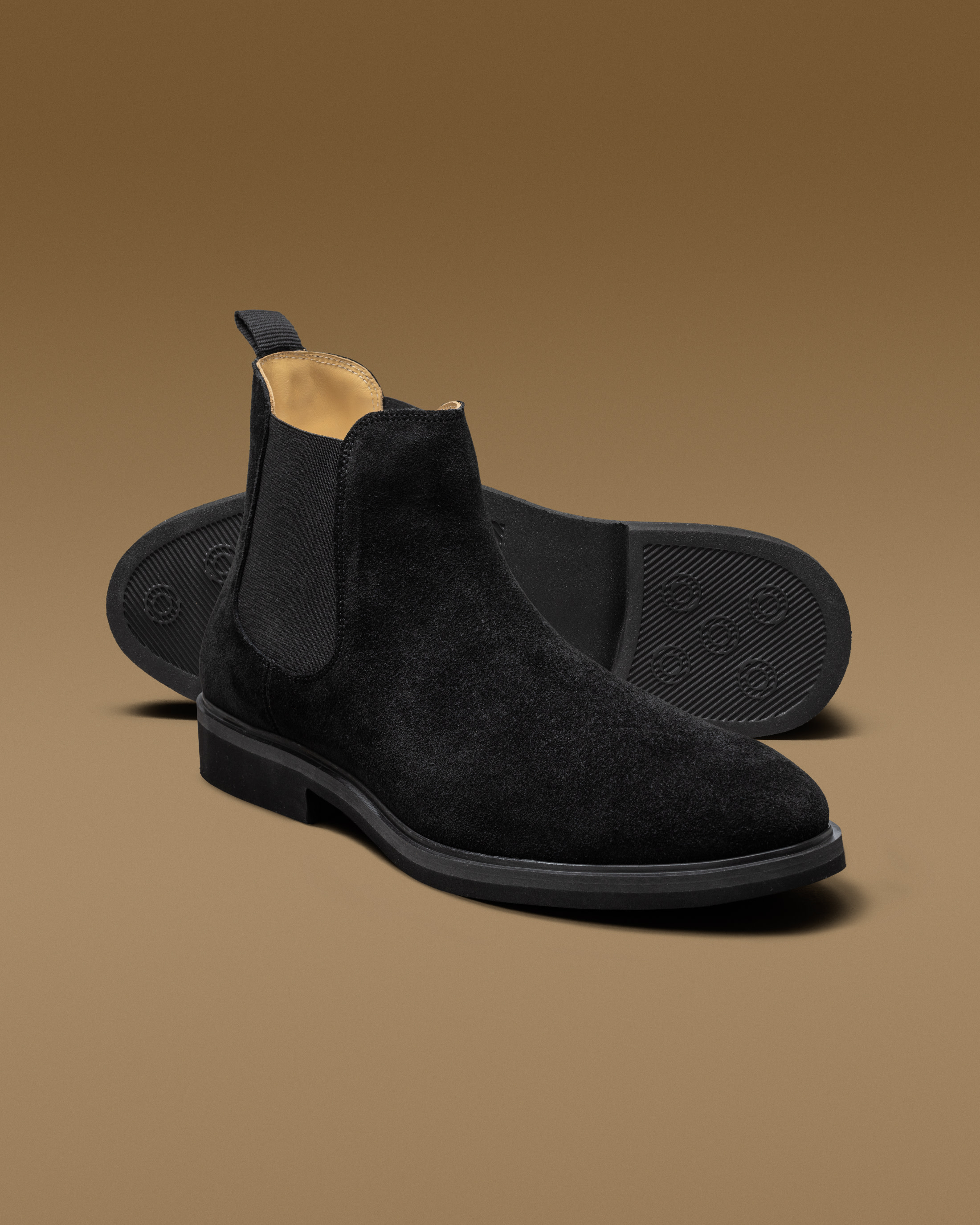 Black-Suede-Chelsea-Boot-SUE31-custom-shoes-contemporary-round, view 1 - Atelier Munro