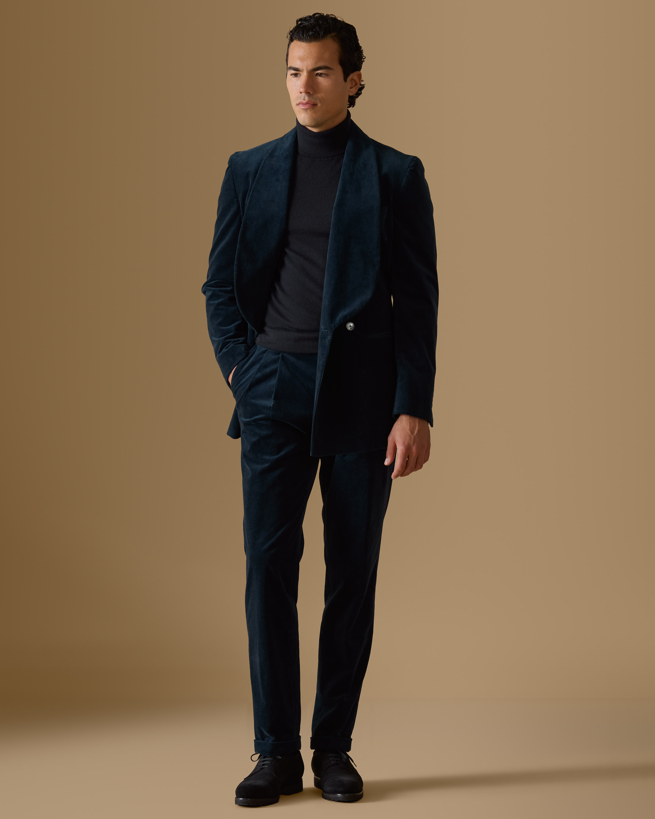 Prussian-Blue-Stretch-Cotton-Corduroy-Suit-MS1004-custom-suits, view 1 - Atelier Munro