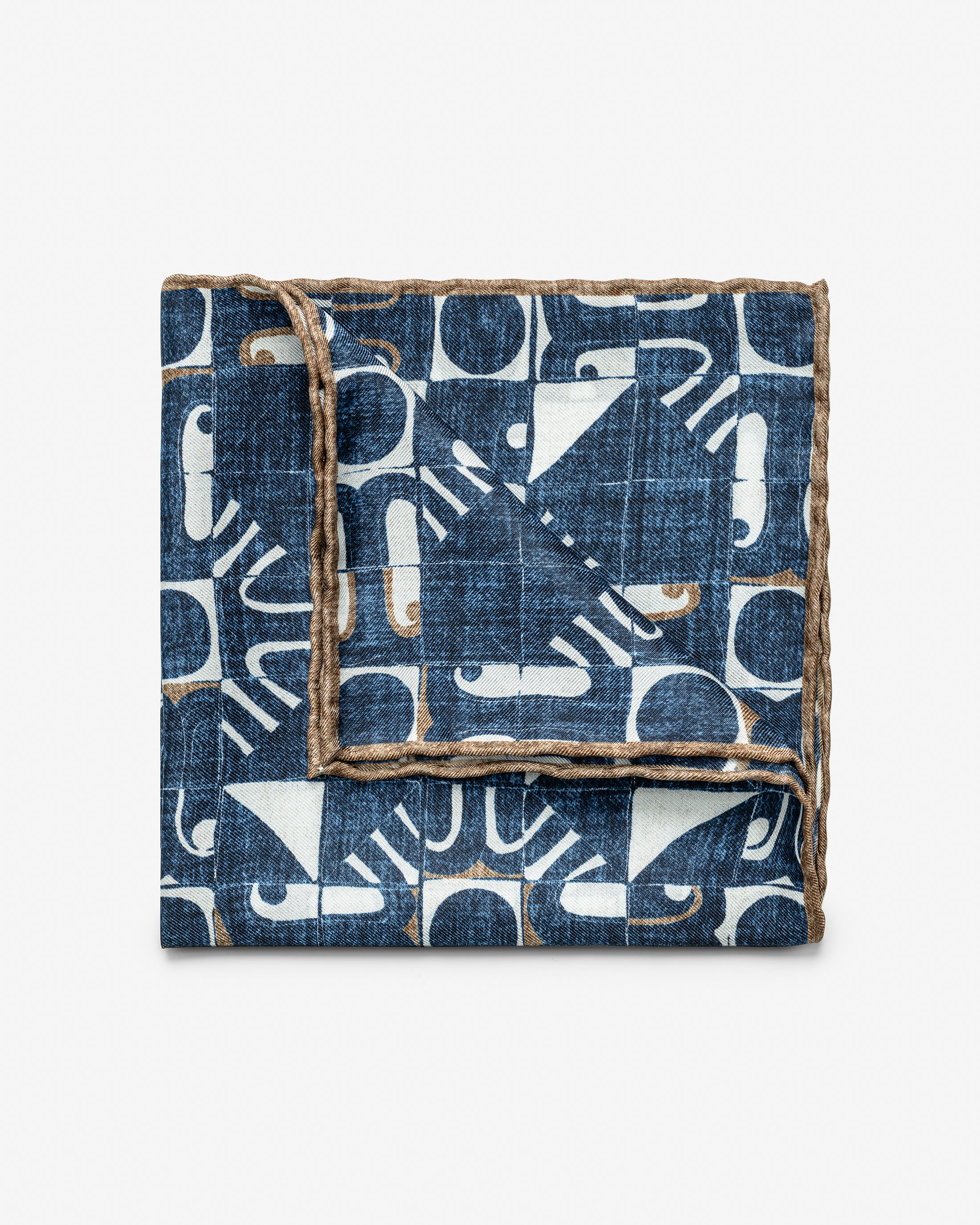 Dark-Blue-Abstract-Silk-Pocket-Square-PLE619-custom-pocket-squares, view 0 - Atelier Munro