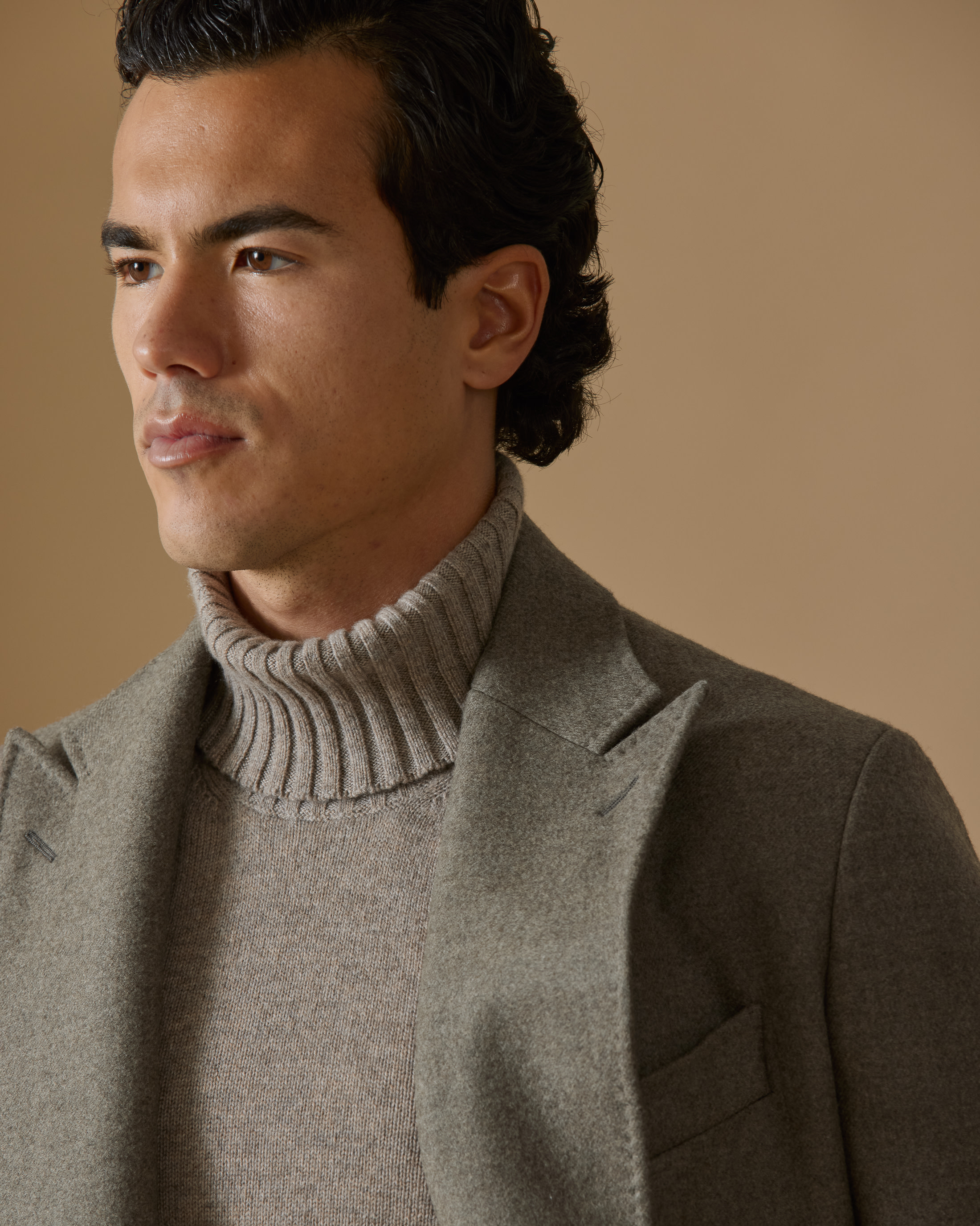 Light-Brown-Double-Faced-Wool-Silk-Martingale-Overcoat-MC0081-custom-outerwear, view 5 - Atelier Munro