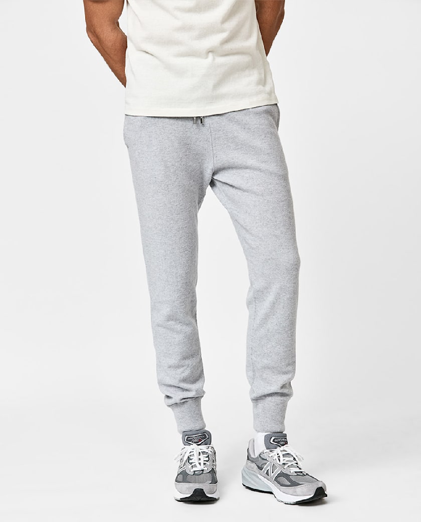 Light Heathered Gray Cashmere Leisure Pants