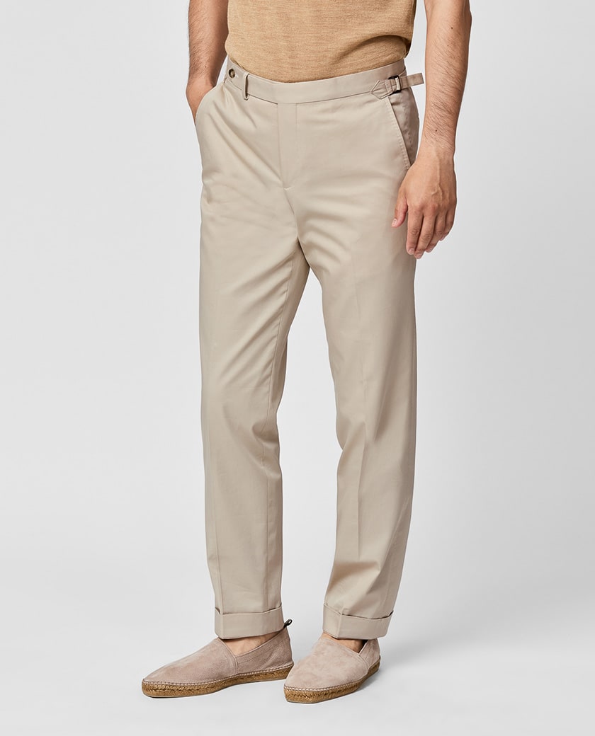 Sand Stretch Cotton Trousers