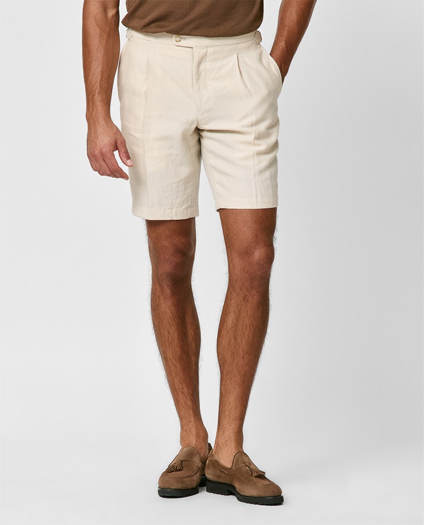 Sand Linen Plain Bermudas