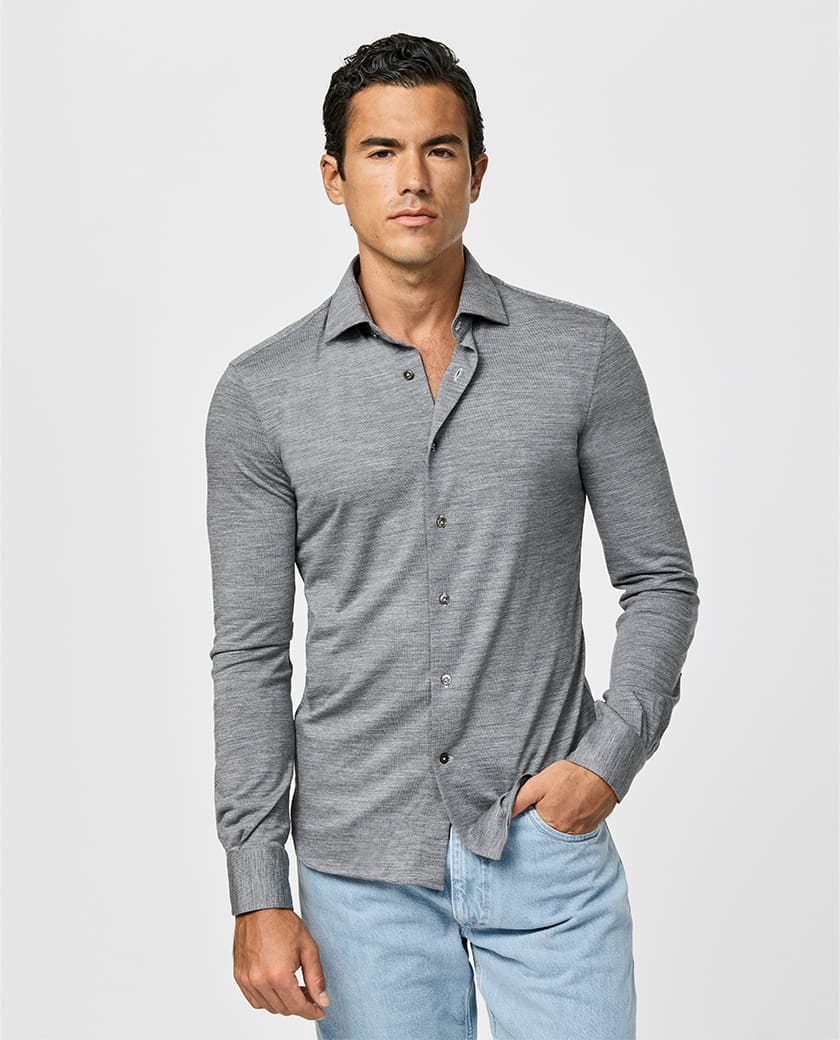 Casual Shirt - S120 Wool Jersey