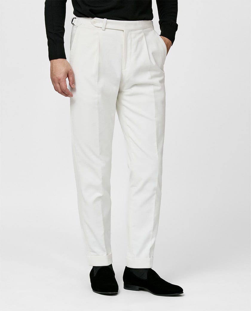 Off-White Stretch Cotton Moleskin Trousers