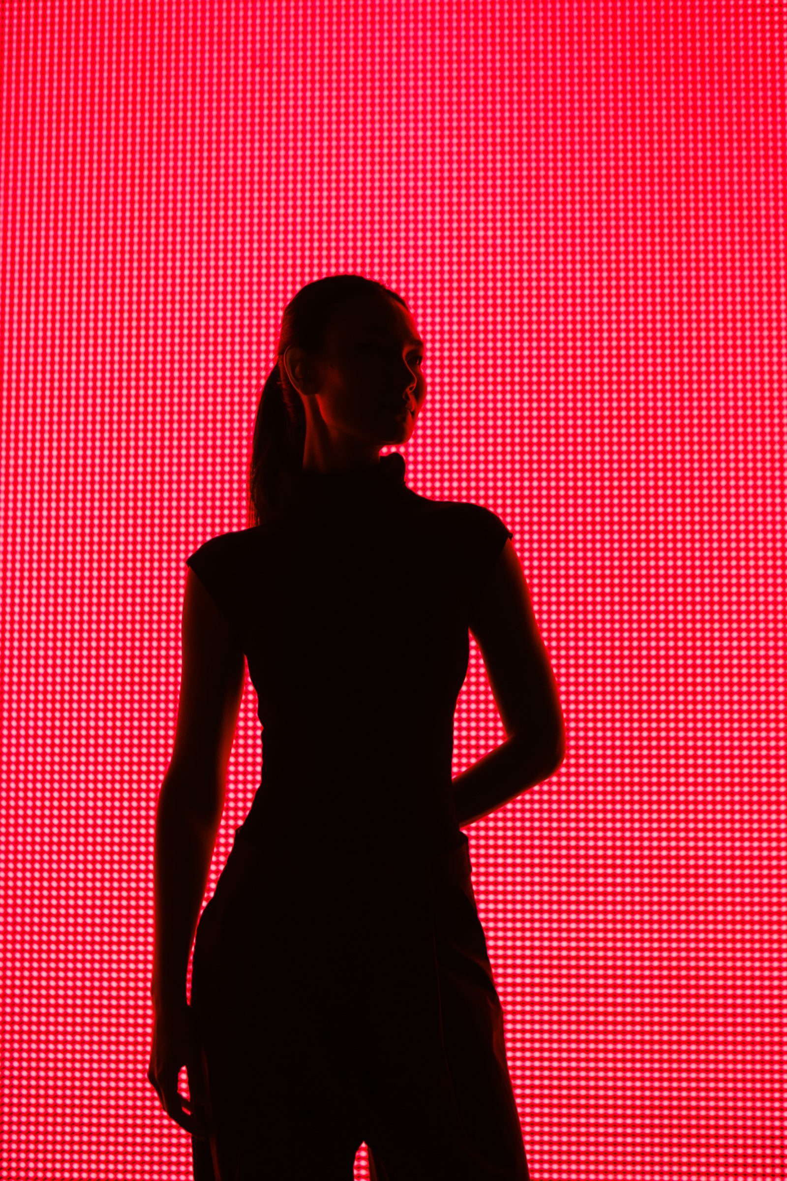 Silhouette, wall LED rouge