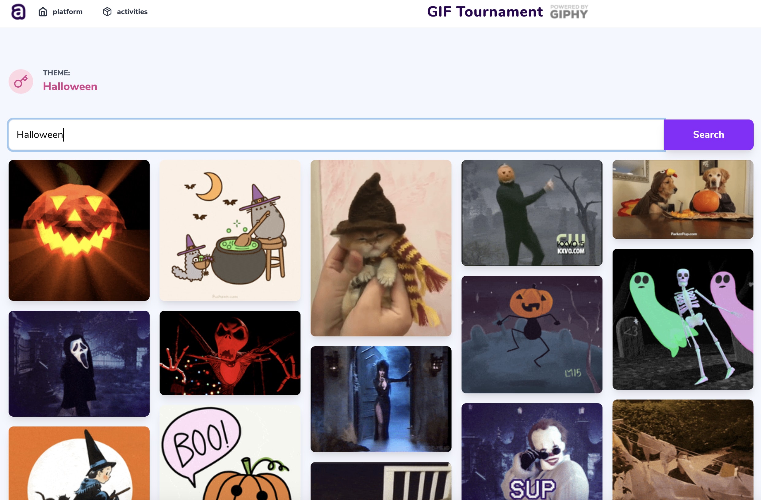 Play Atium's activities - Halloween style