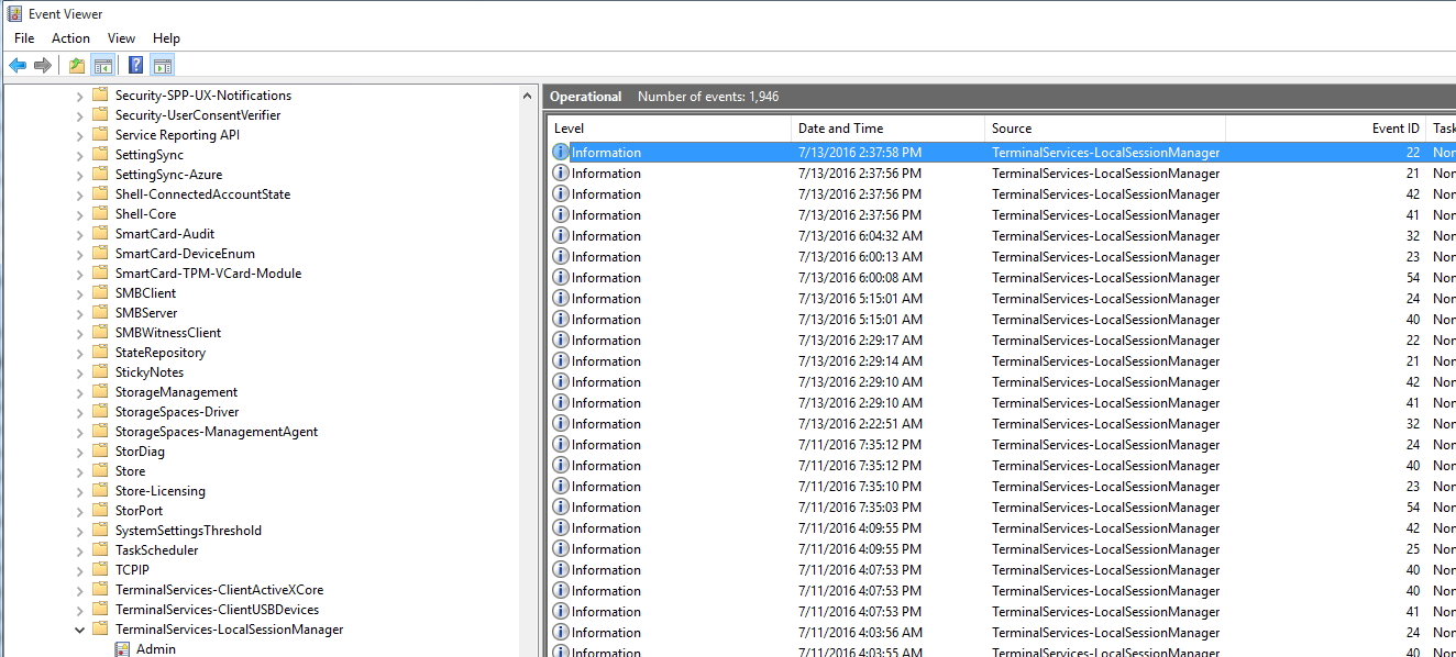 Remote Desktop Services Logging