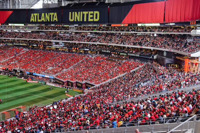 Atlanta United Soccer Game Crowd at Mercedes-Benz Stadium