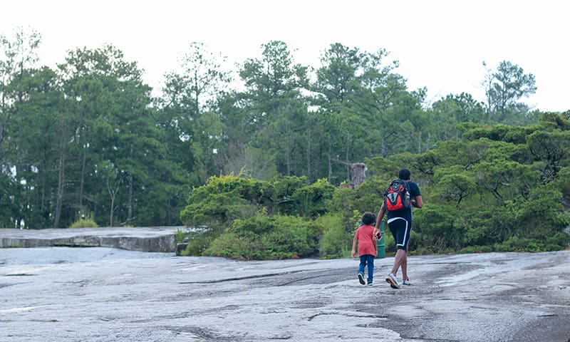 People of all ages can enjoy a challenging but short hike up Stone Mountain