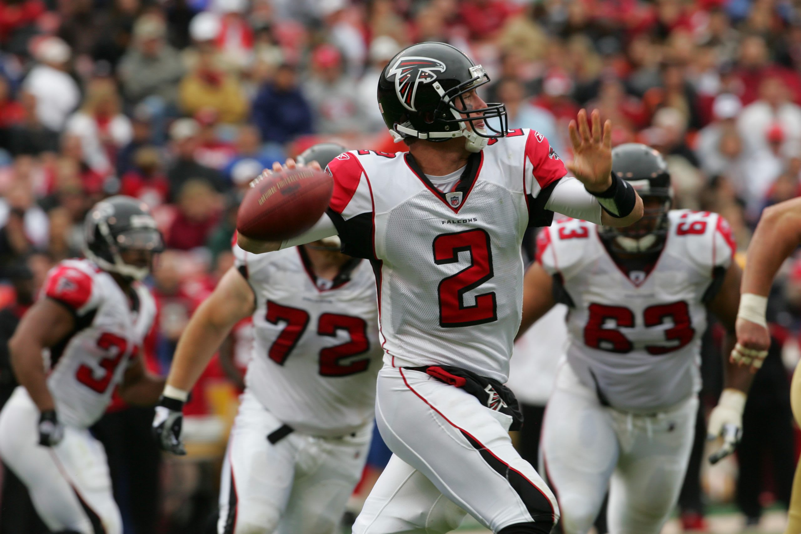 Atlanta Falcons quarterback Matt Ryan throws a pass during a game in Atlanta, Georgia.