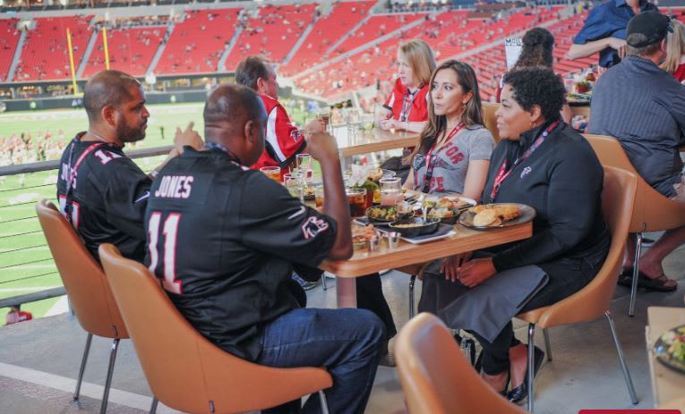 image of Molly B's at Mercedes-Benz Stadium overlooking the field