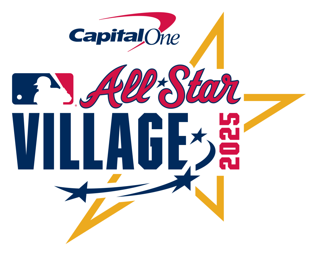 Ultimate Guide to the MLB All-Star Game 2025 in Atlanta 2 Capital One's All-Star Village 2025 logo featuring a baseball player silhouette and starburst design in Atlanta, Georgia.