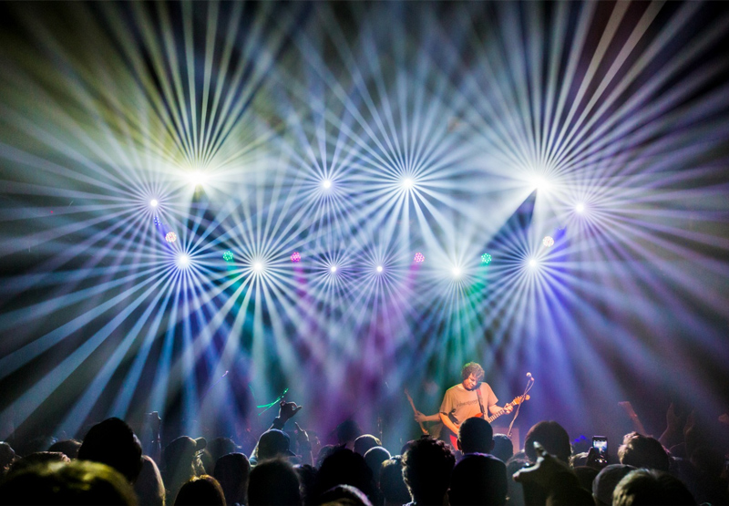 lights flashing at a concert terminal west in atlanta