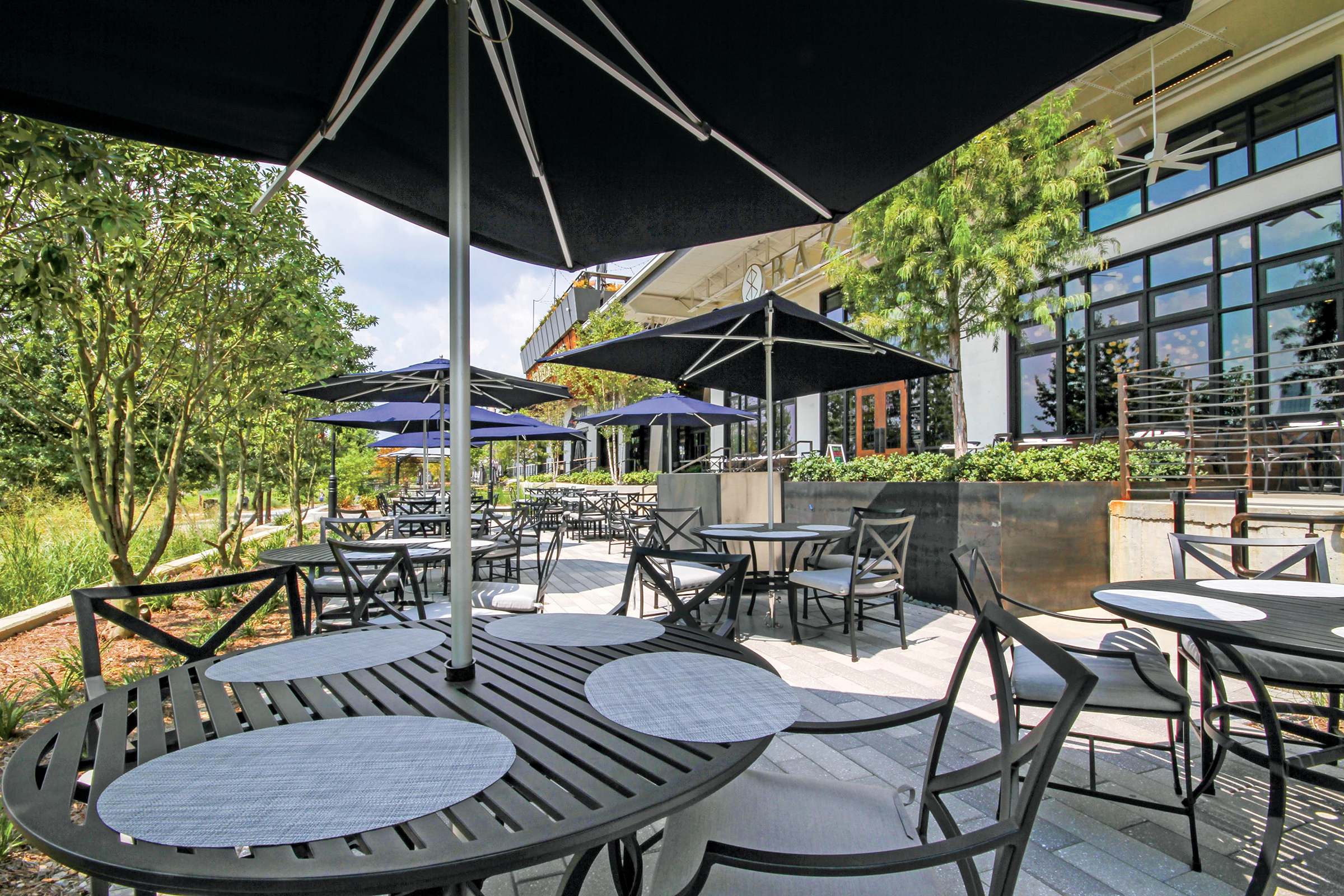 Enjoy outdoor dining at Brasserie and on the roof at Estrella