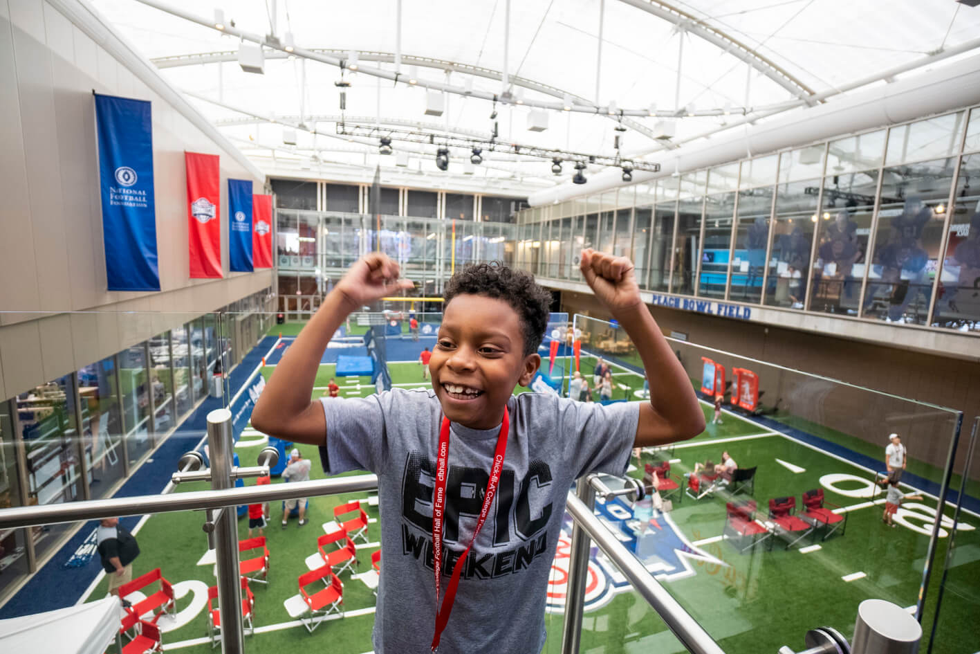 Visit more than 50 exhibits at the Chick-fil-A College Football Hall of Fame