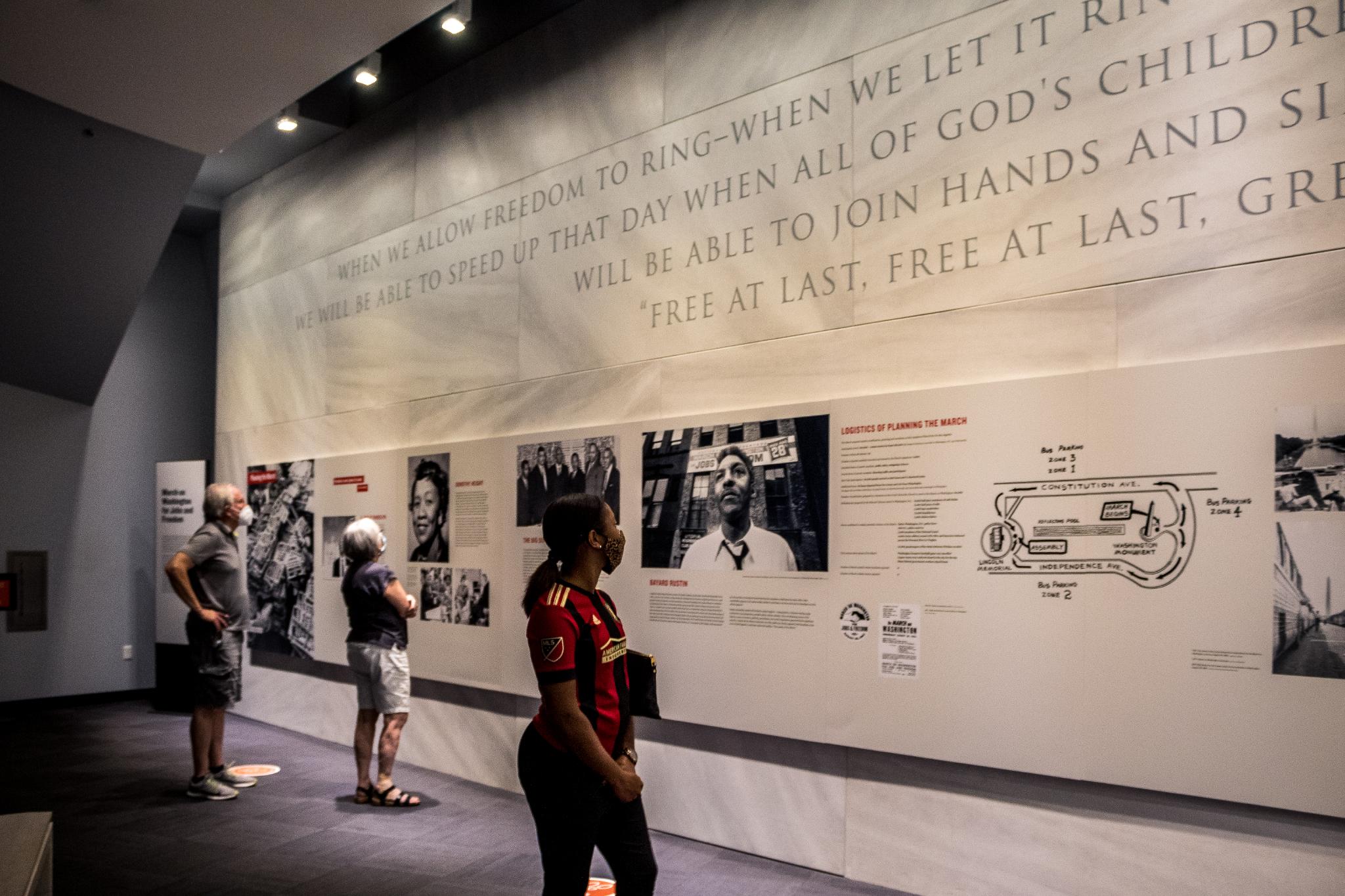 Visitors taking in an exhibit at the National Center for Civil and Human Rights in Atlanta.