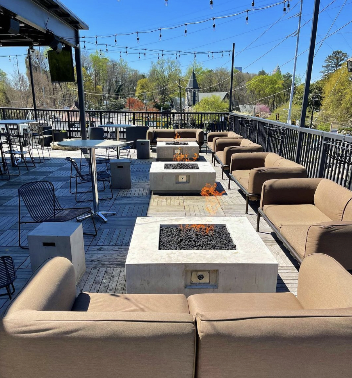 Grana offers cozy patio dining with firepits to keep you warm