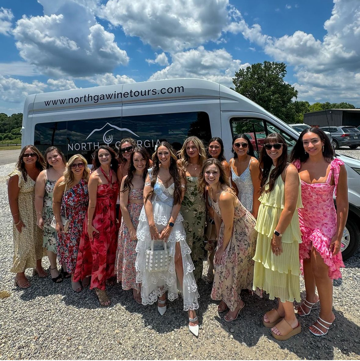 image of bachelorette party on wine tour in atlanta ga
