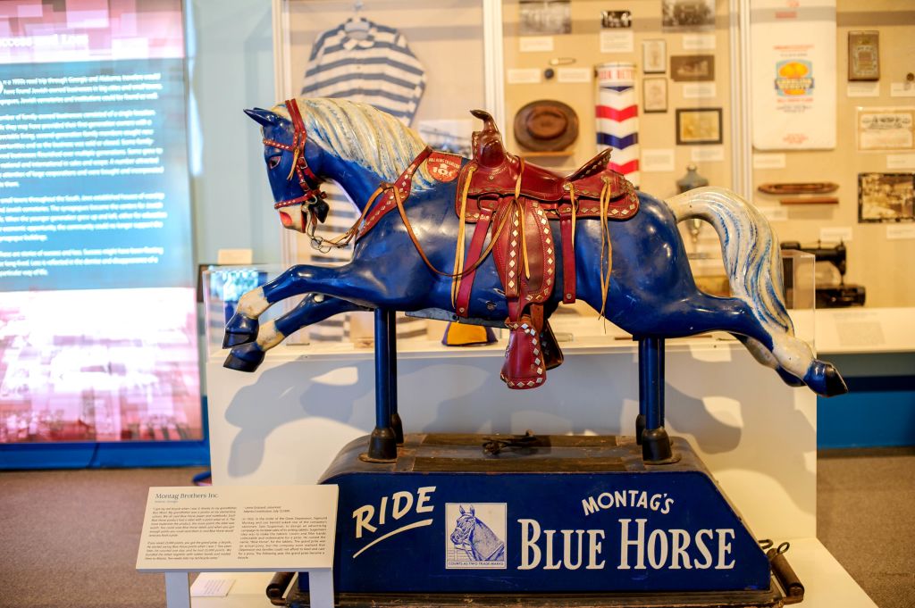 image of montag blue horse from William Breman Jewish Heritage Museum in atlanta