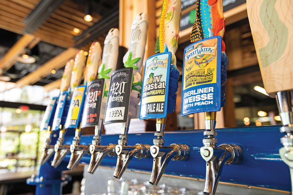 image of beer tap from SweetWater Brewing Company in atlanta georgia